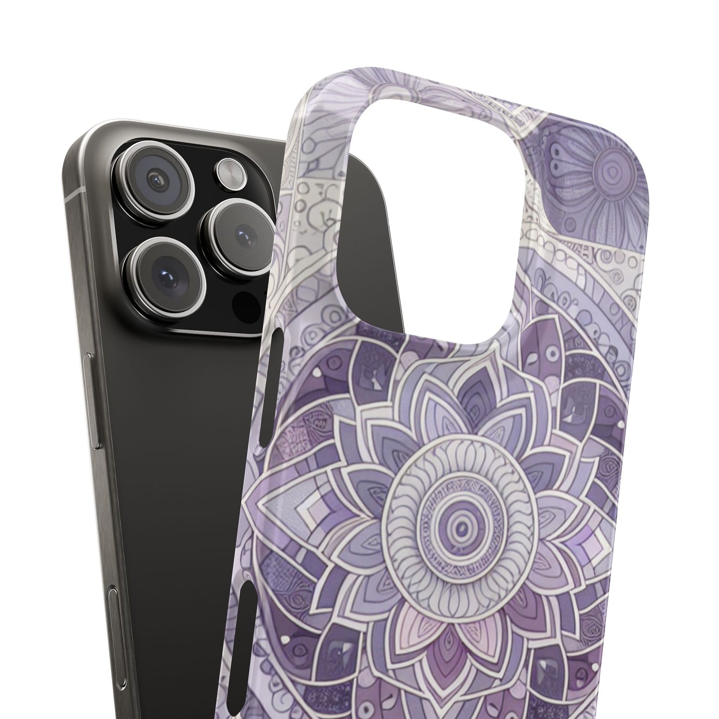 Elegant Mandala Slim Phone Case – Purple Harmony Design