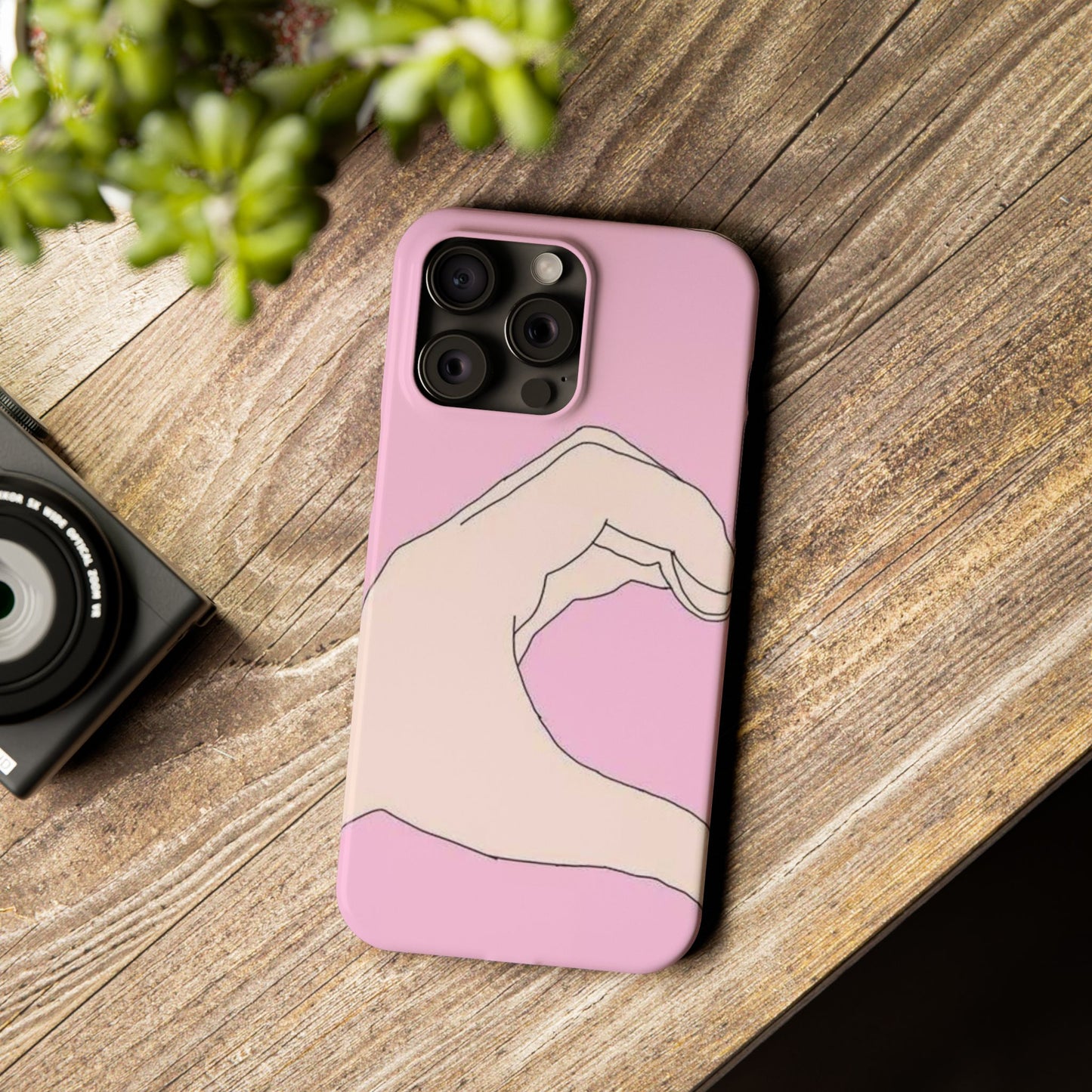 Cute Hand Heart Slim Phone Case - Stylish and Unique Phone Accessory