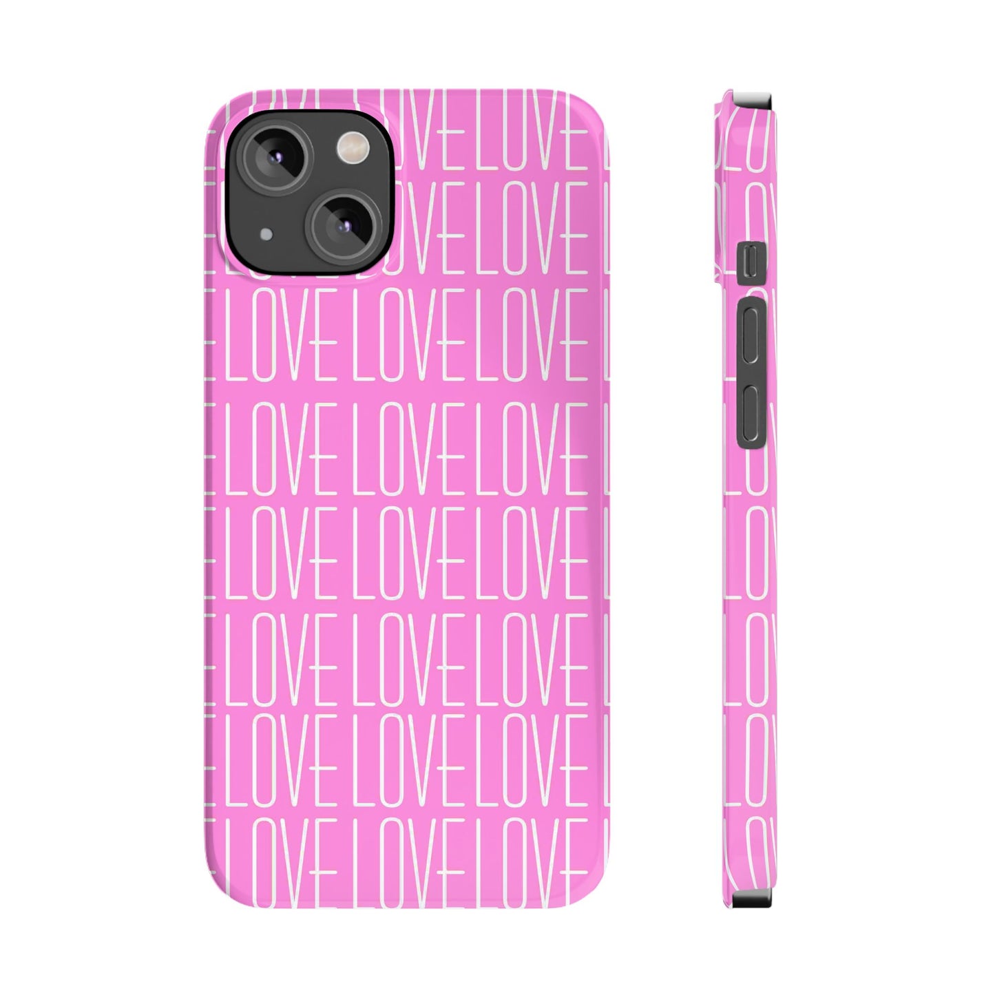 Pink Love Slim Phone Case - Perfect Gift for Valentine's Day, Anniversaries, and Loving Moments