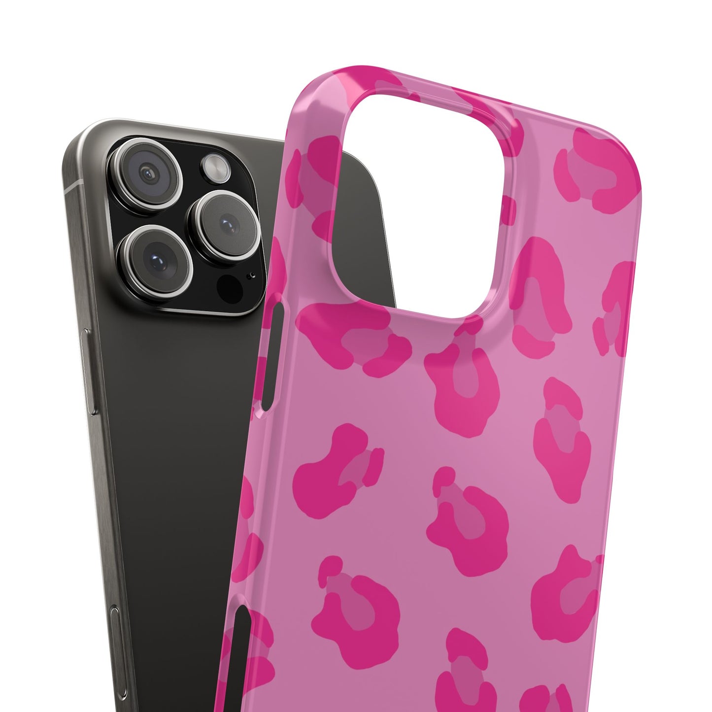 Pink Leopard Print Slim Phone Case - Stylish & Trendy Protection