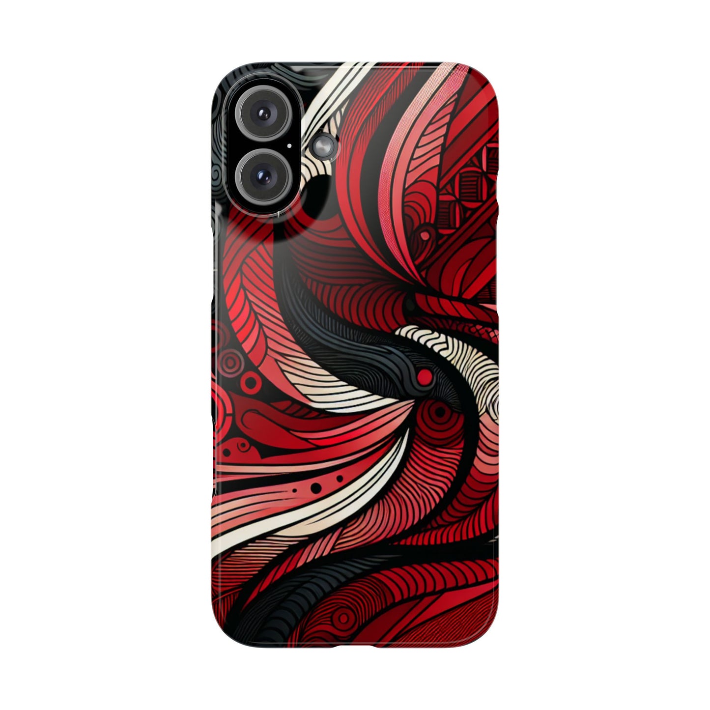 Artistic Red Swirl Slim Phone Case - Trendy Design for Stylish Protection