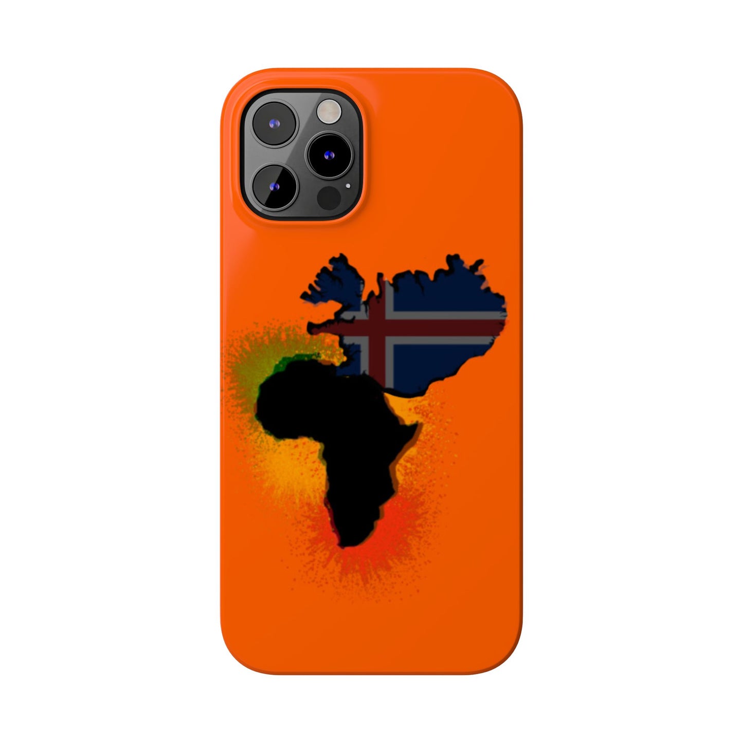 Bold African Map Slim Phone Case with Icelandic Flag