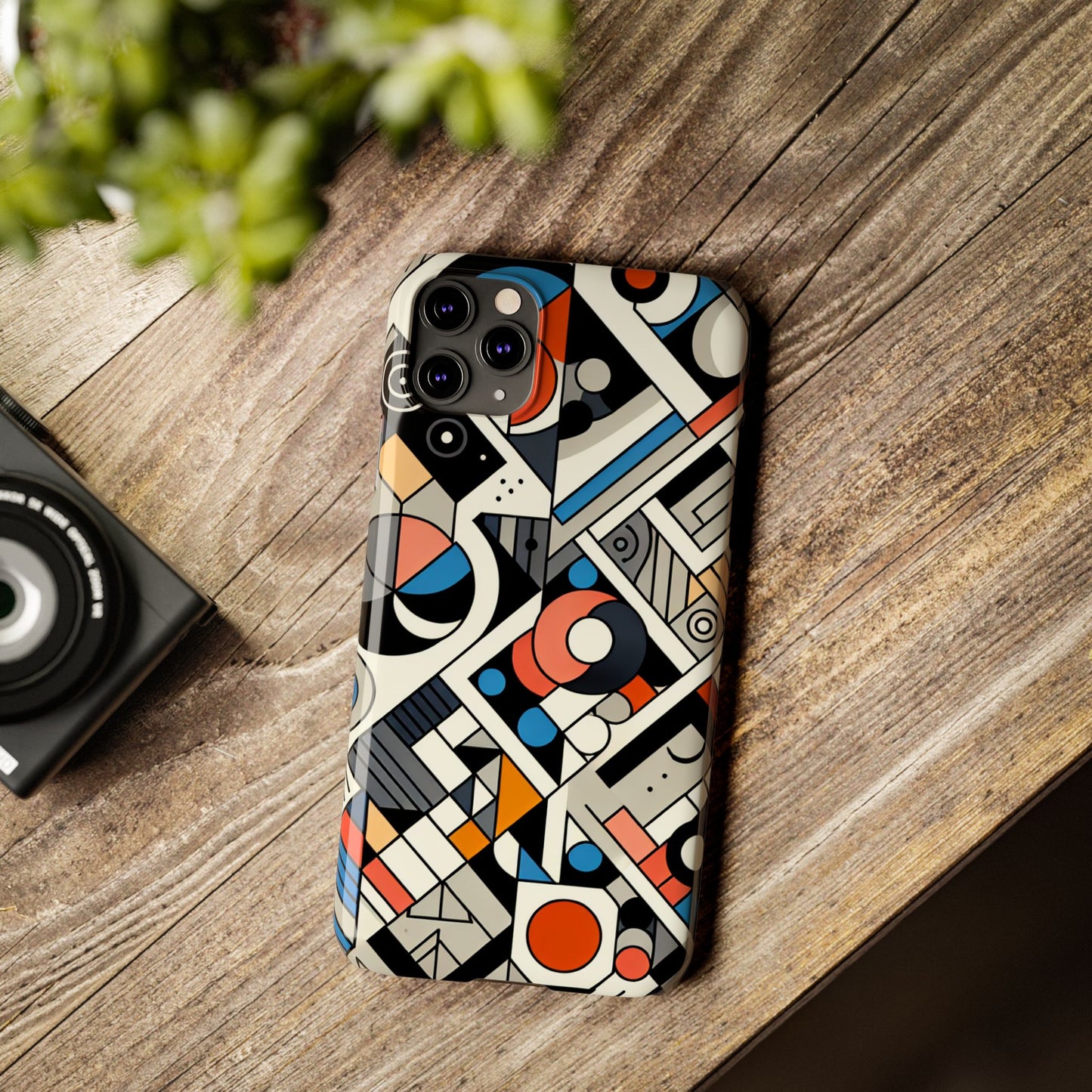 Modern Abstract Slim Phone Case - Colorful Geometric Design