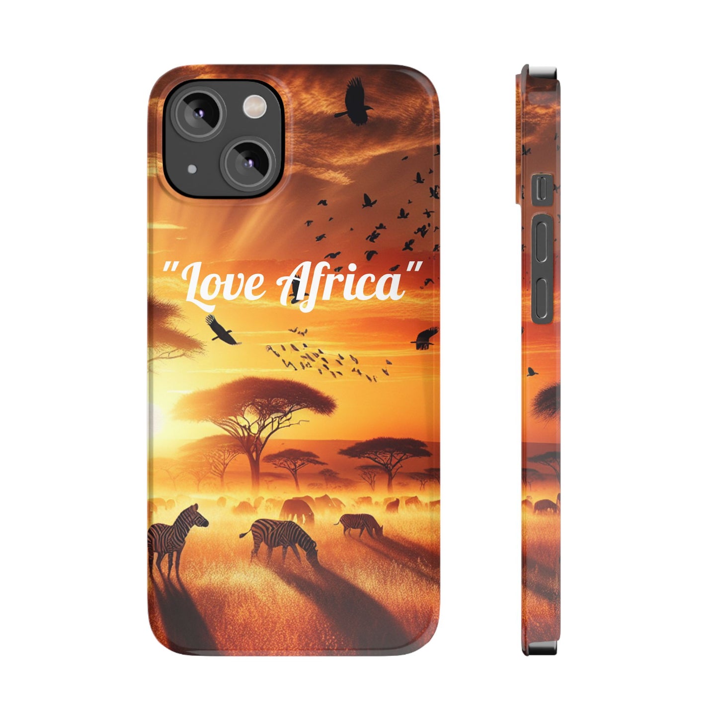 Slim Phone Case - "Love Africa" Sunset Design - Perfect Gift for Nature Lovers