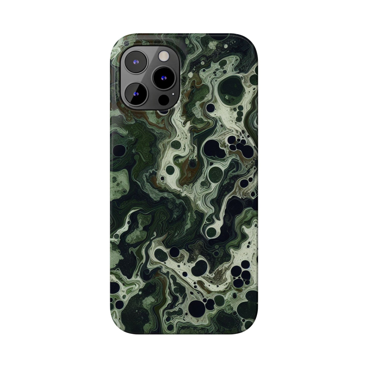 Marbled Green Slim Phone Case - Stylish Protection for Nature Lovers