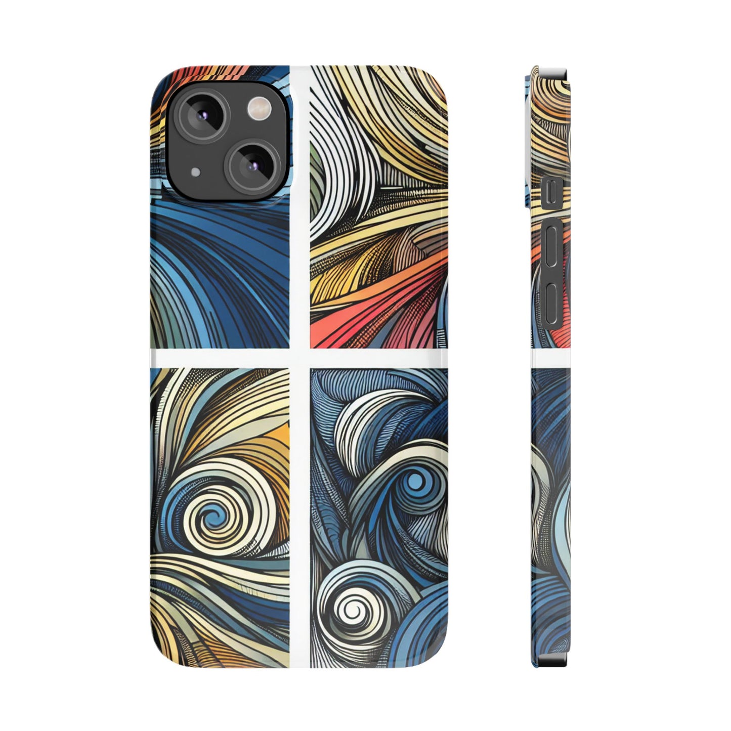 Artistic Slim Phone Cases - Colorful Swirl Design for Creative Souls