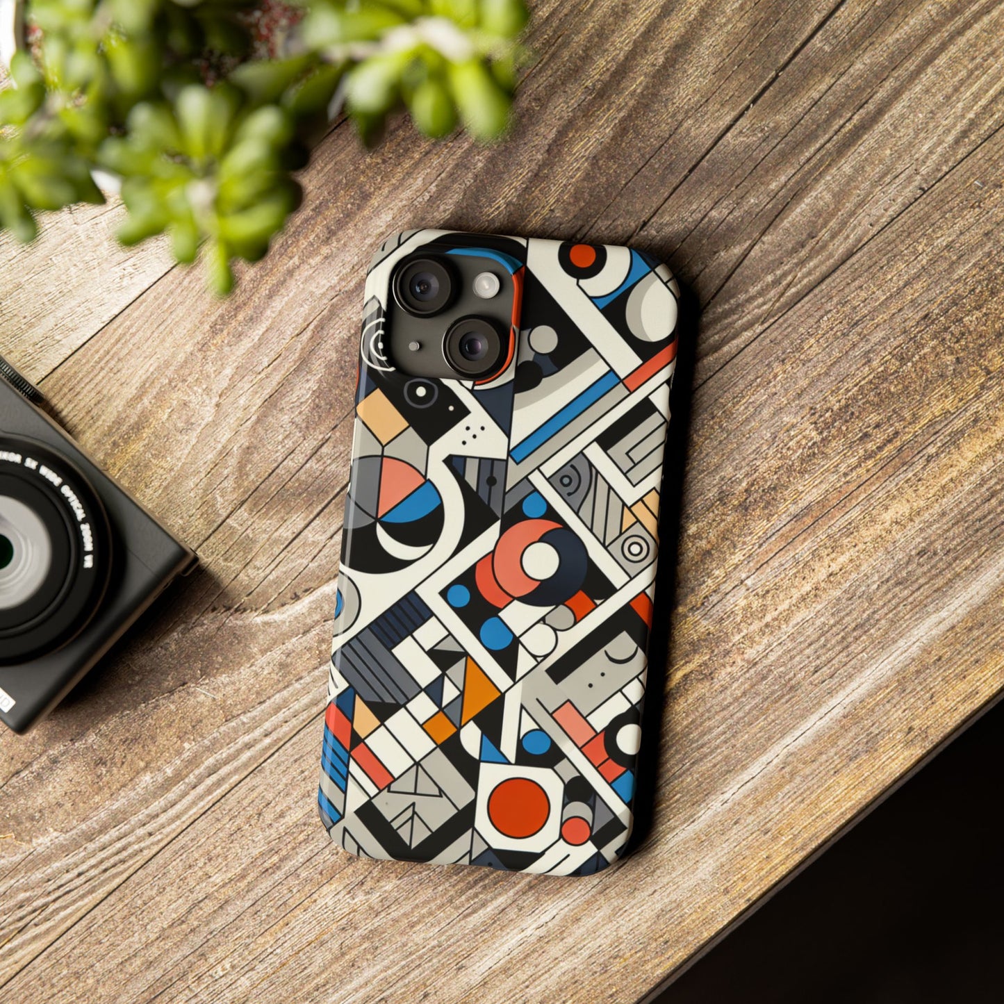 Modern Abstract Slim Phone Case - Colorful Geometric Design