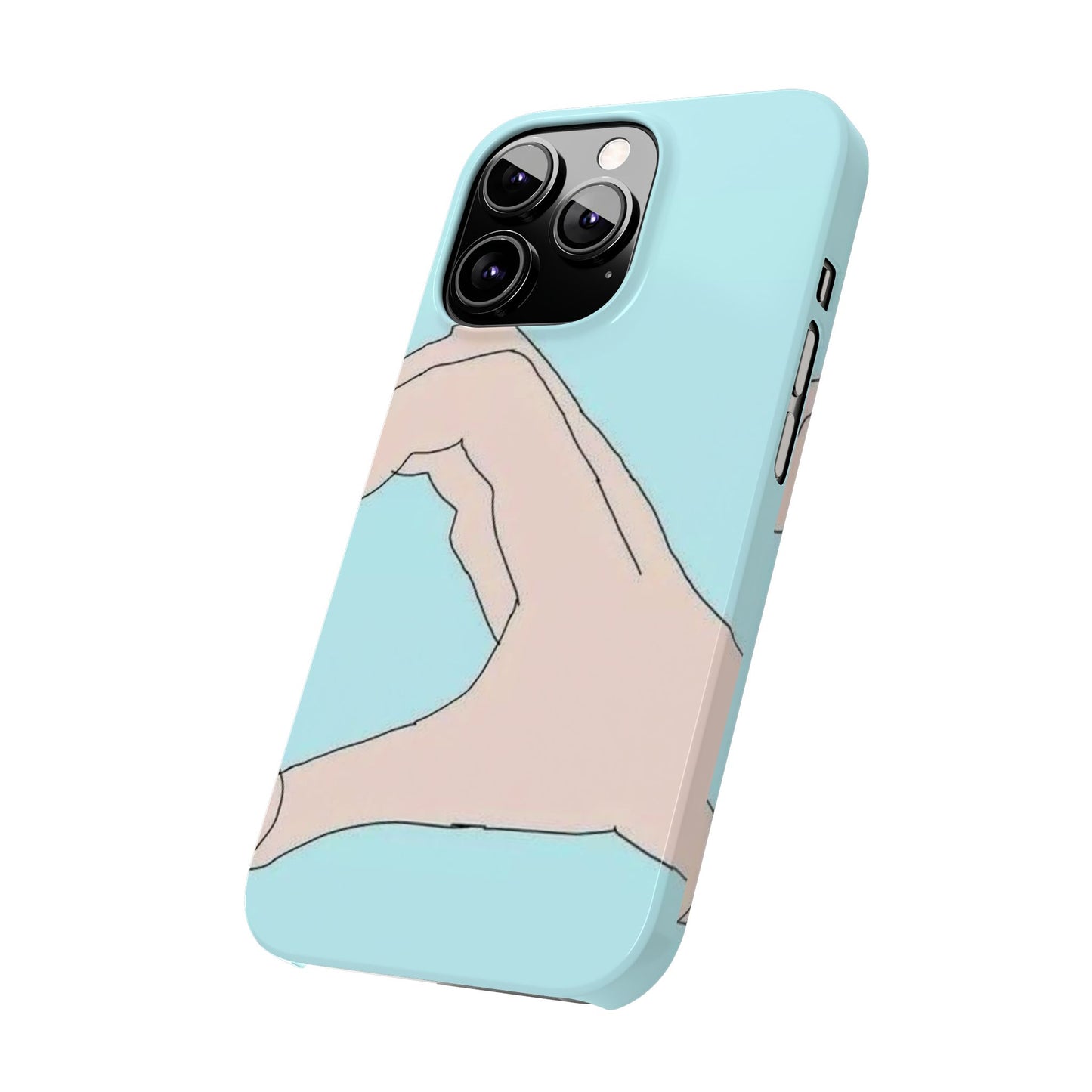 Artistic Heart Gesture Slim Phone Case - Perfect Gift for Loved Ones