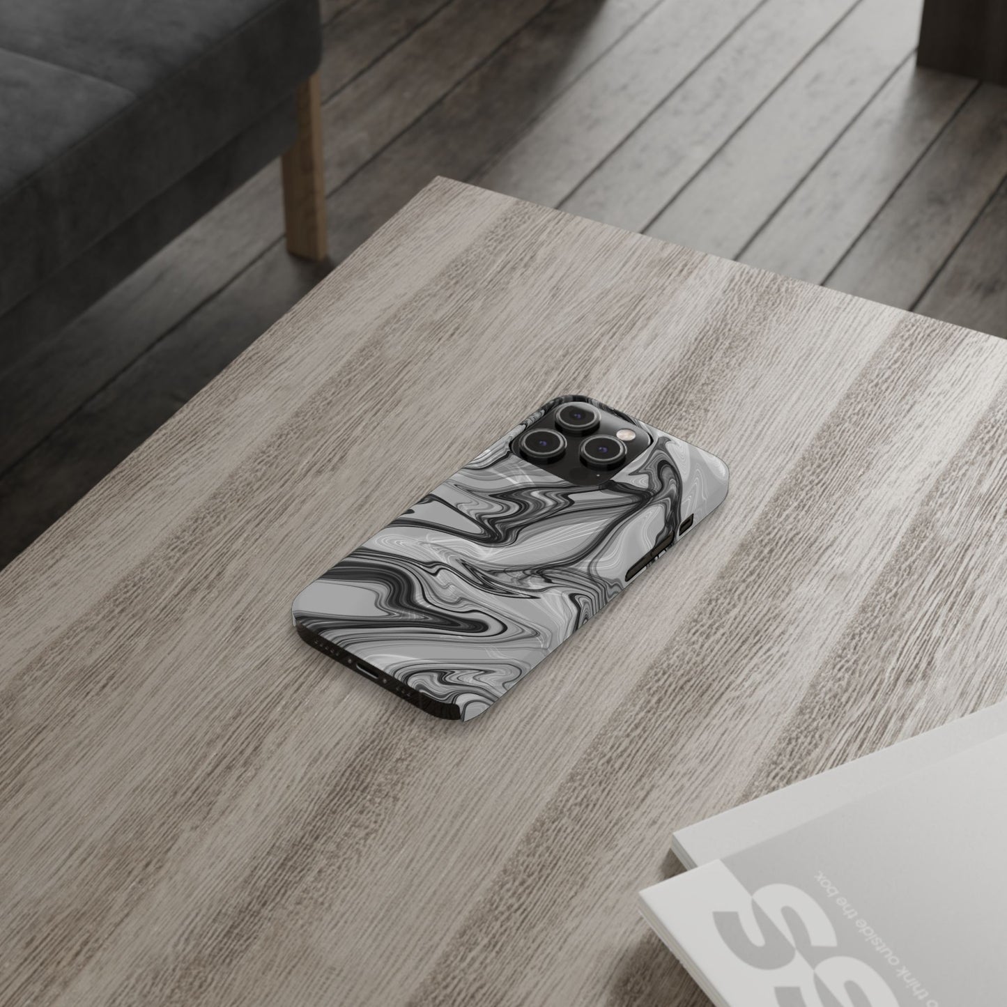 Stylish Black and Gray Abstract Slim Phone Case