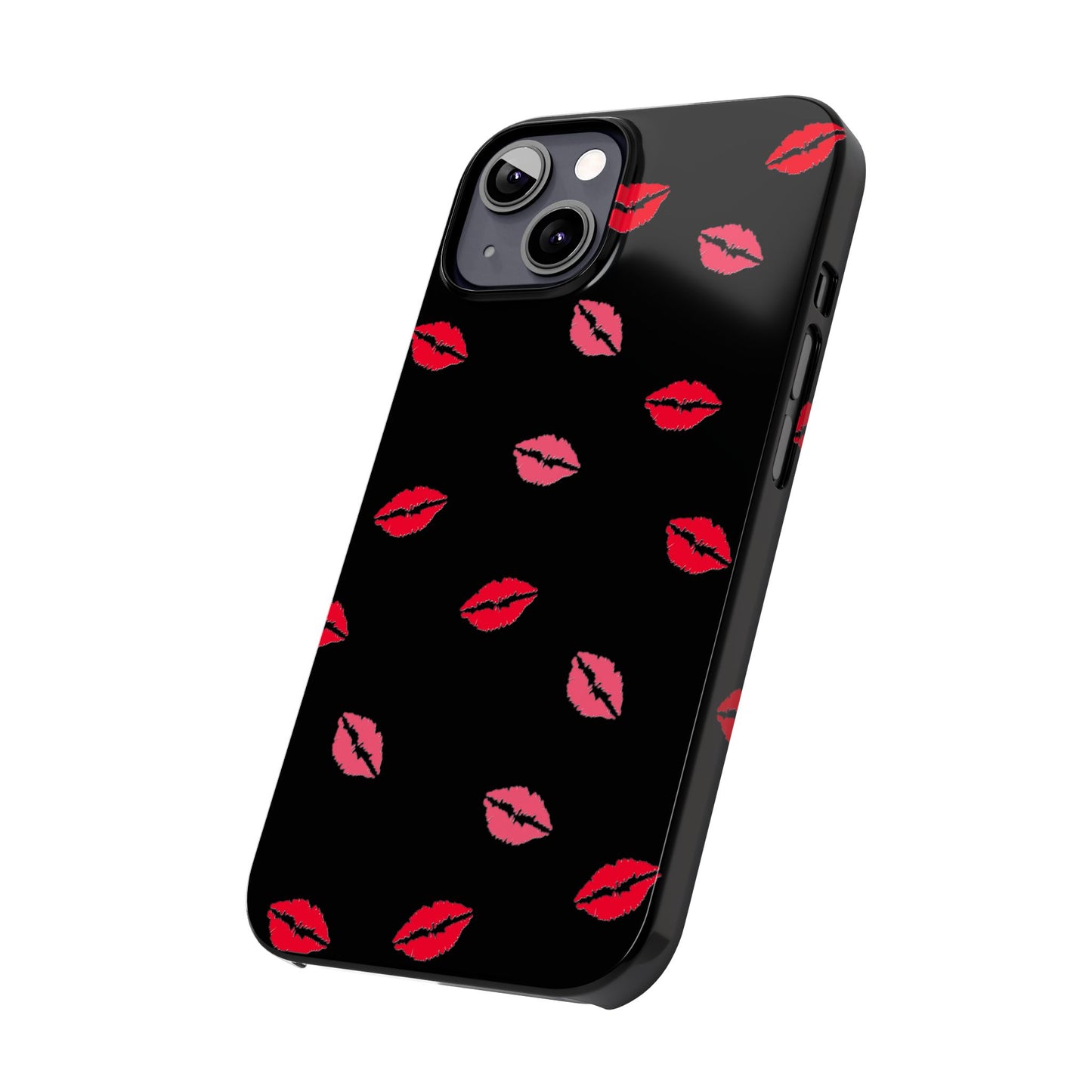 Kiss Mark Slim Phone Case - Chic Lip Print Design for Fashion Lovers