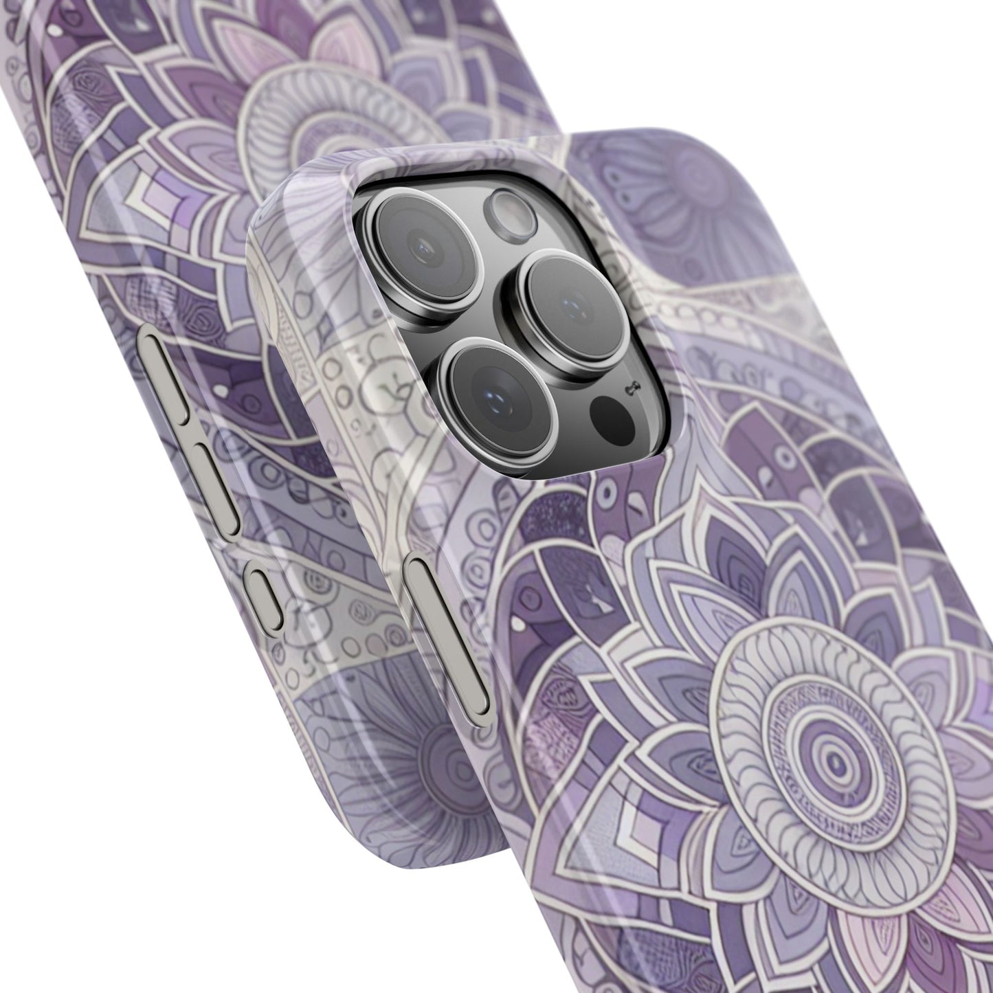 Elegant Mandala Slim Phone Case – Purple Harmony Design