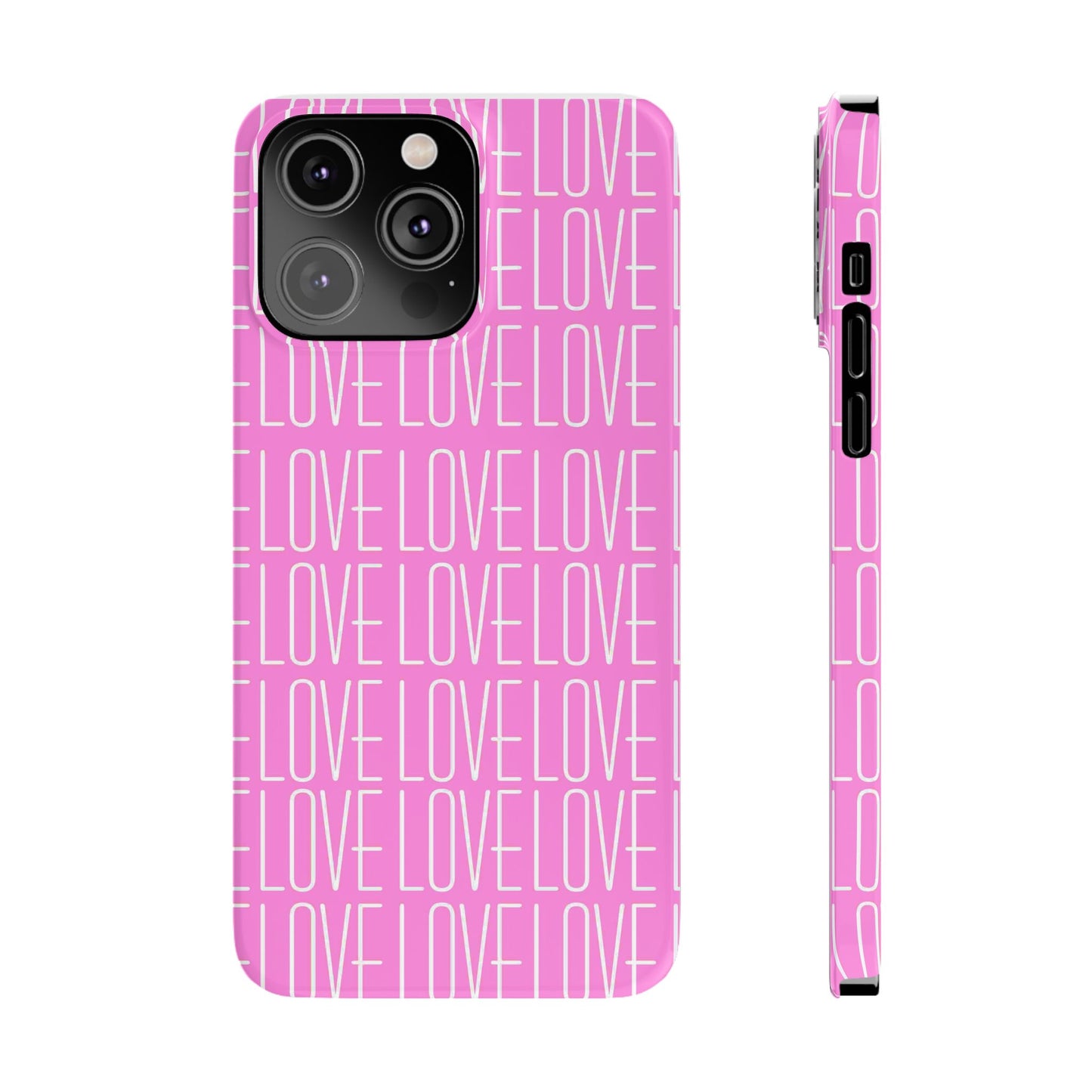 Pink Love Slim Phone Case - Perfect Gift for Valentine's Day, Anniversaries, and Loving Moments