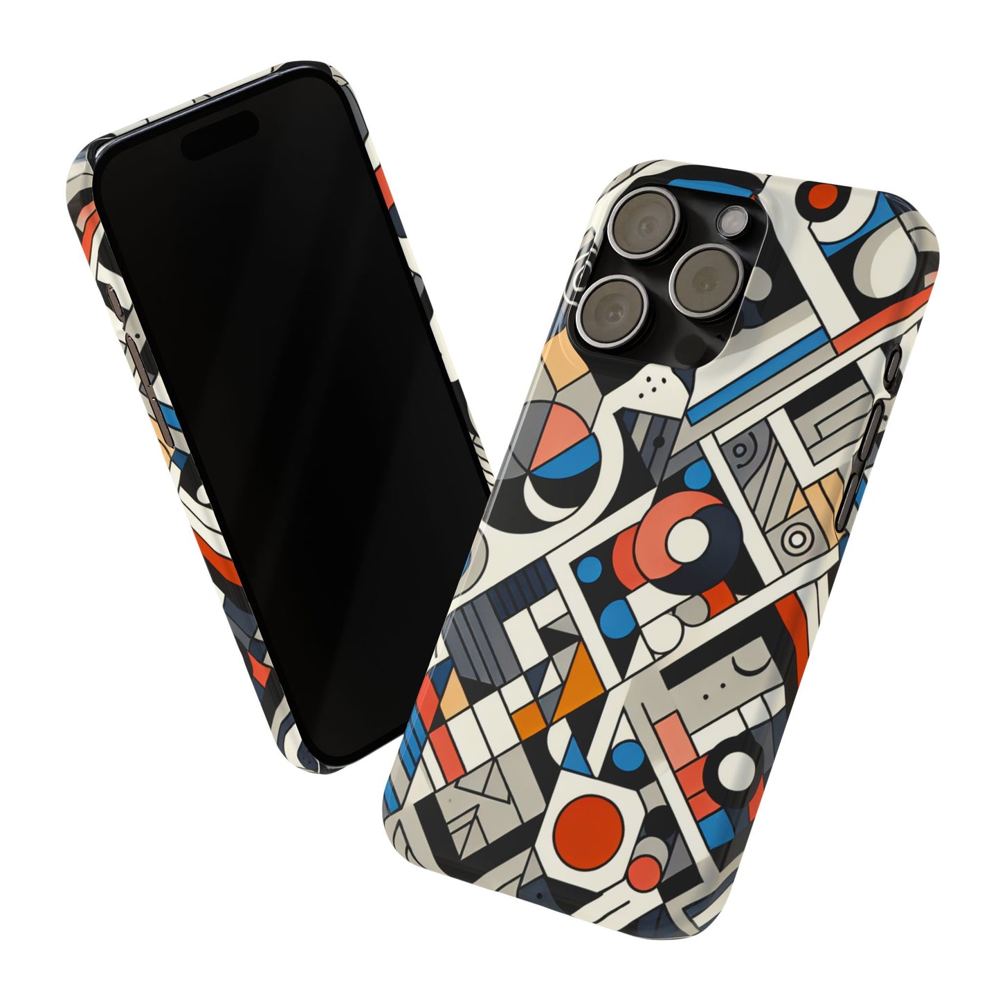 Modern Abstract Slim Phone Case - Colorful Geometric Design