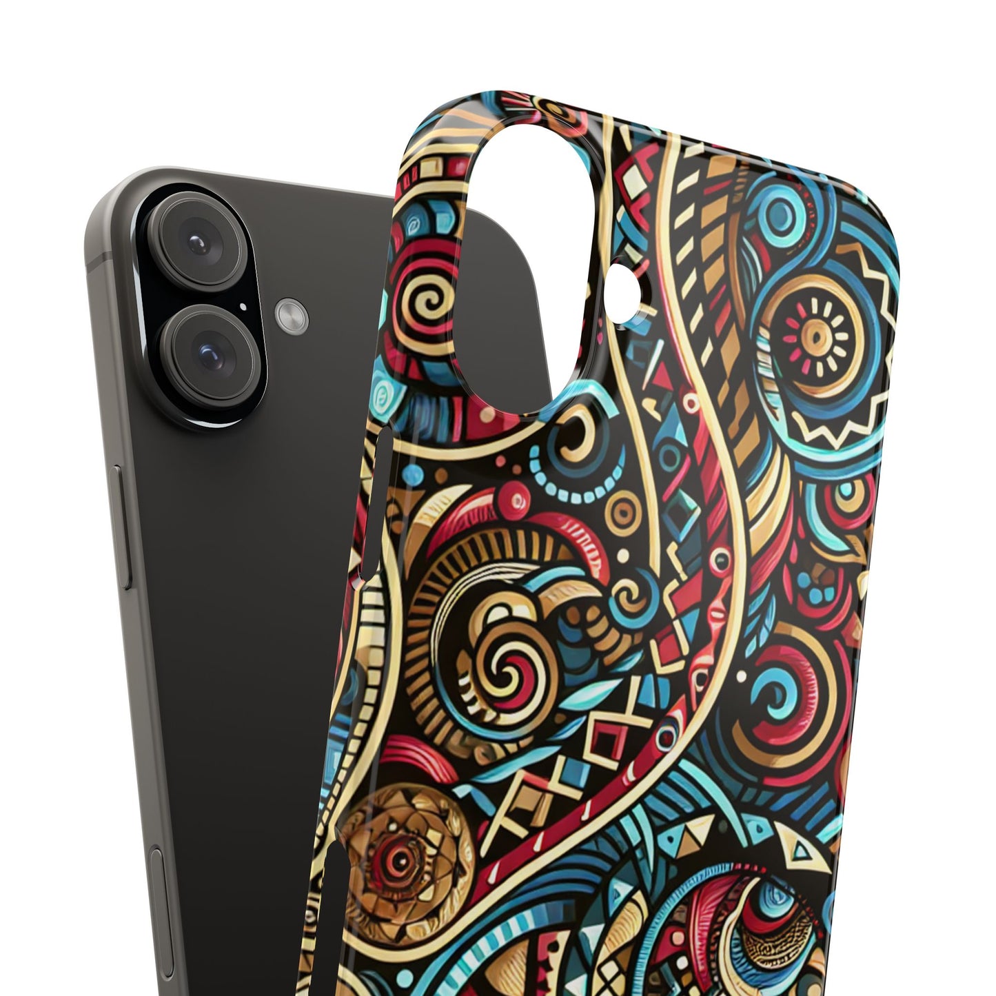 Vibrant Bohemian Slim Phone Case - Artistic Swirl Design