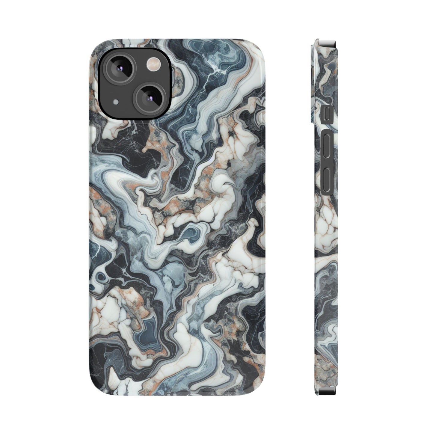 Artistic Marble Slim Phone Case - Elegant Design for Modern Aesthetics