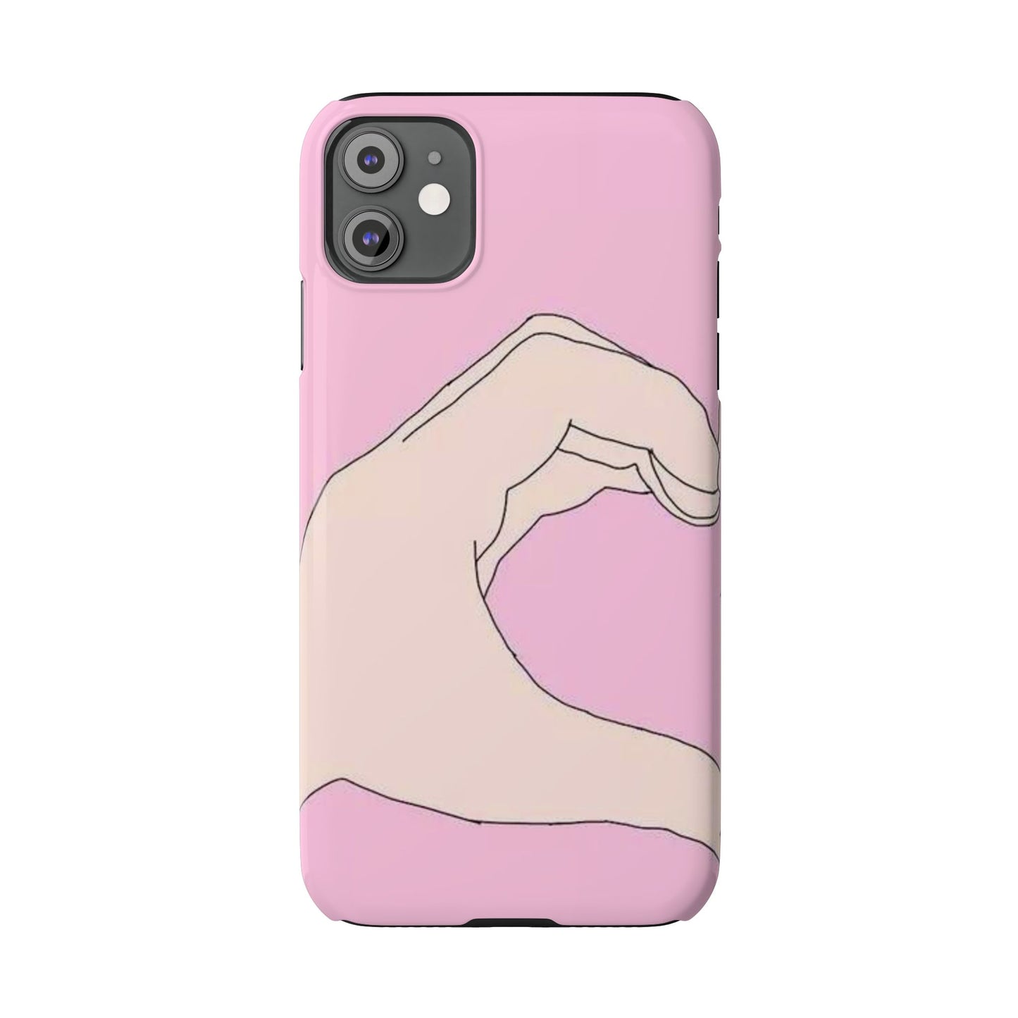 Cute Hand Heart Slim Phone Case - Stylish and Unique Phone Accessory