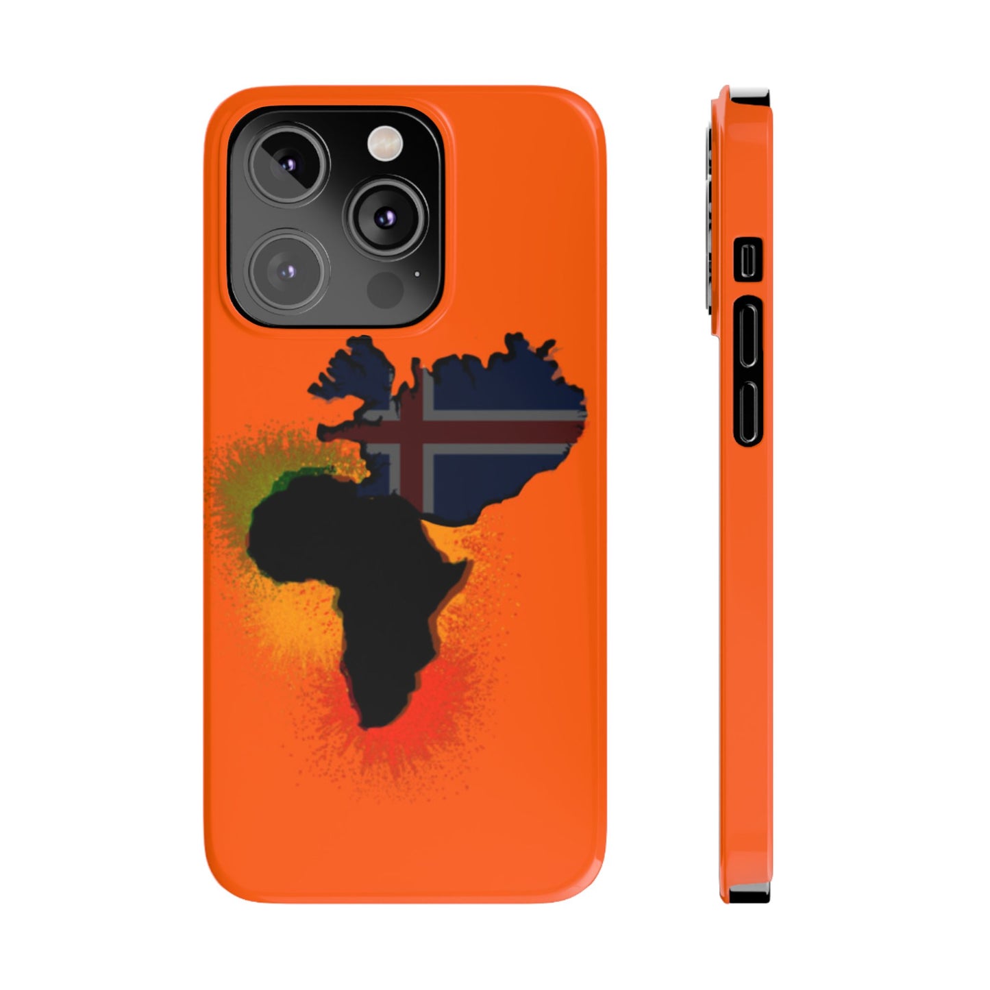 Bold African Map Slim Phone Case with Icelandic Flag