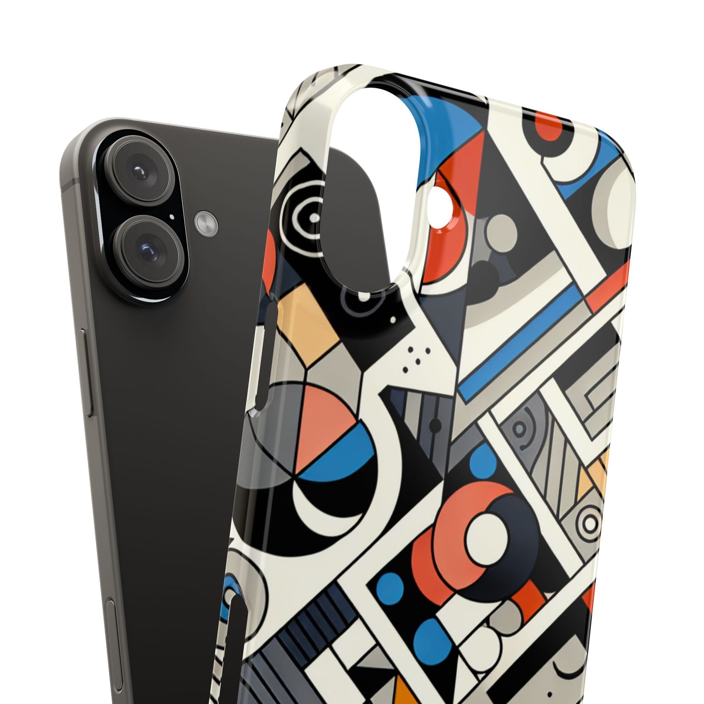 Modern Abstract Slim Phone Case - Colorful Geometric Design