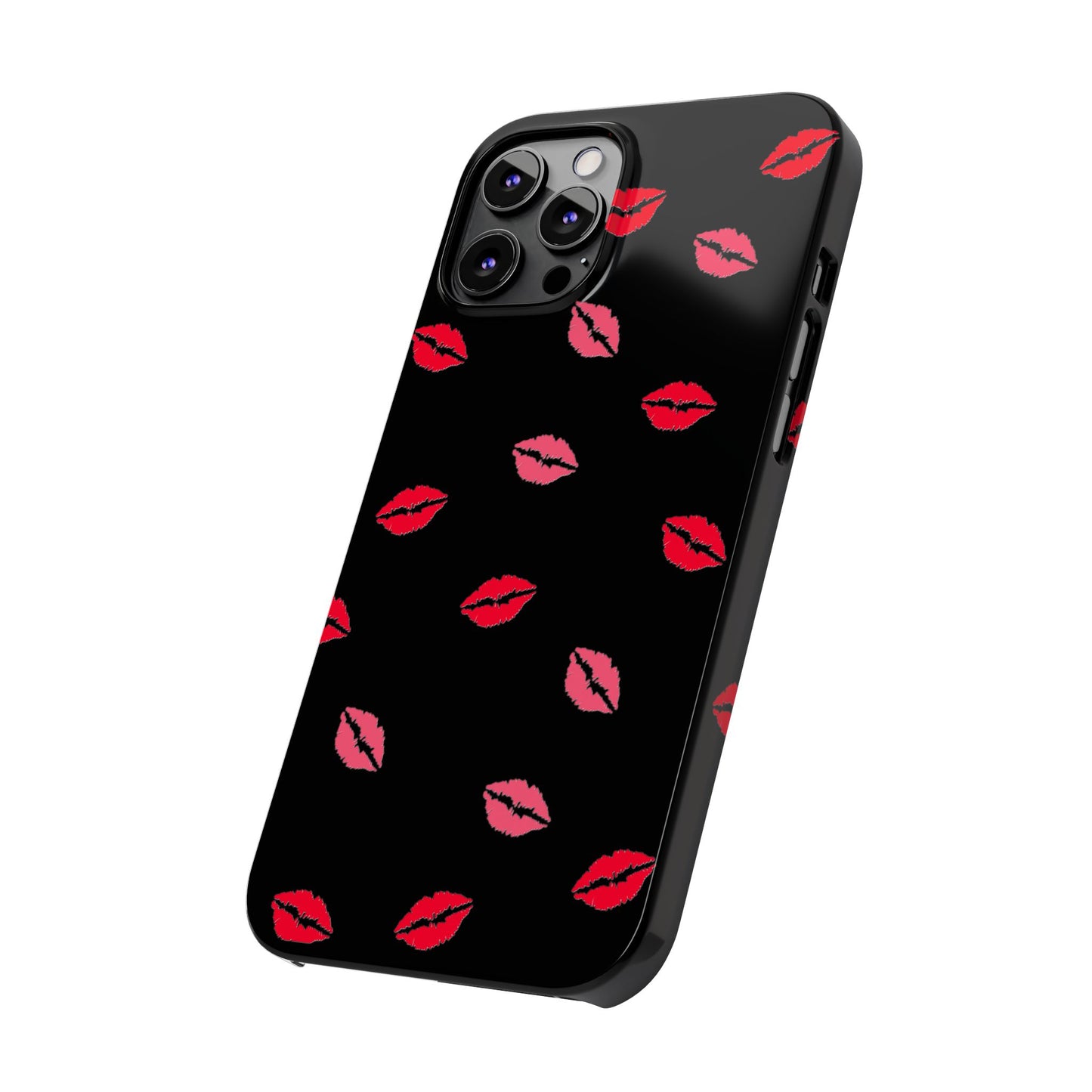 Kiss Mark Slim Phone Case - Chic Lip Print Design for Fashion Lovers