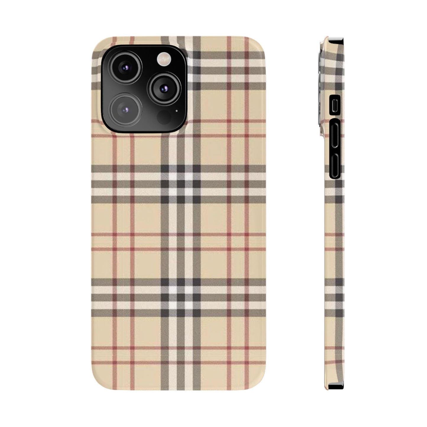 Classic Plaid Slim Phone Case - Stylish and Durable Protective Cover