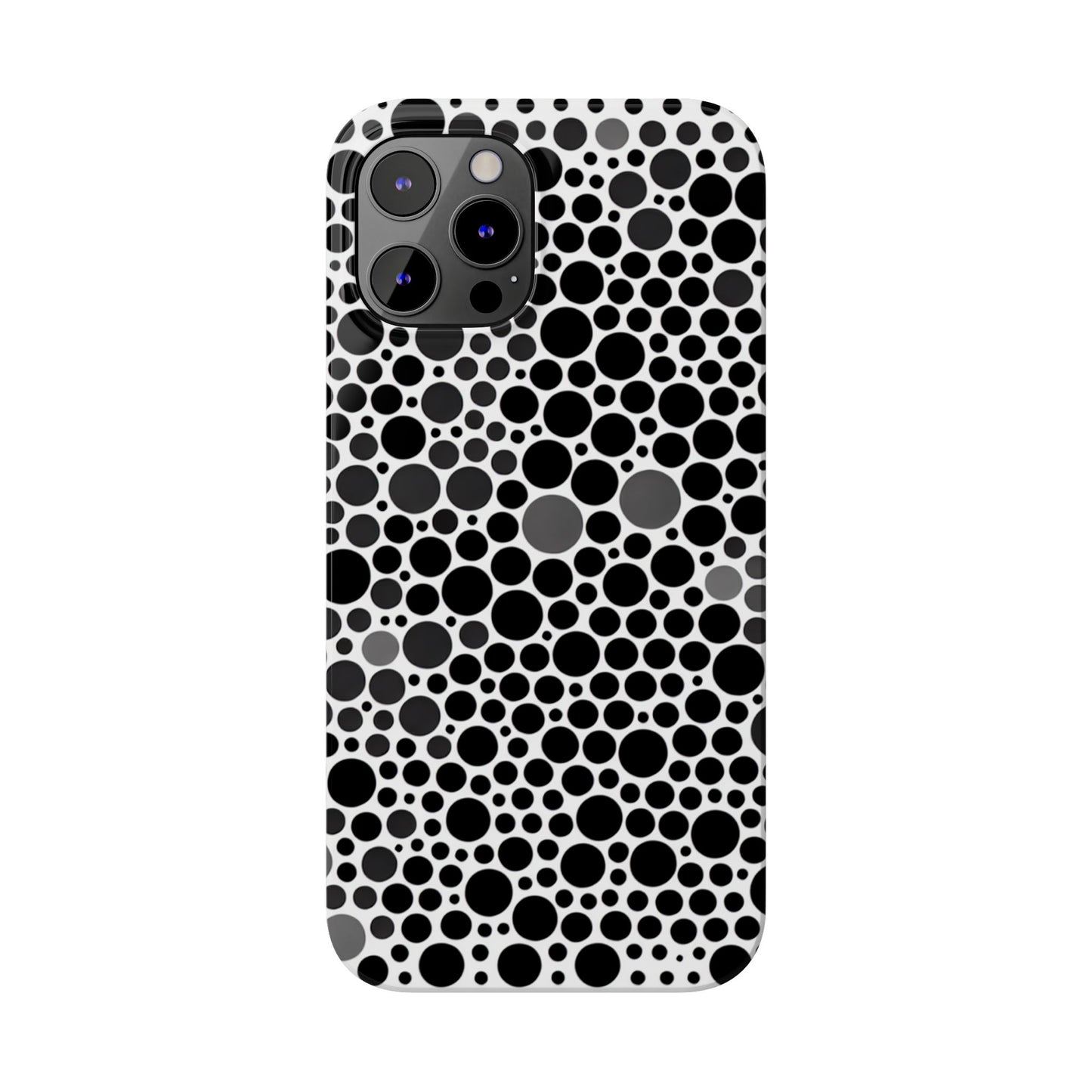 Modern Black Polka Dot Slim Phone Case - Stylish & Protective Cover