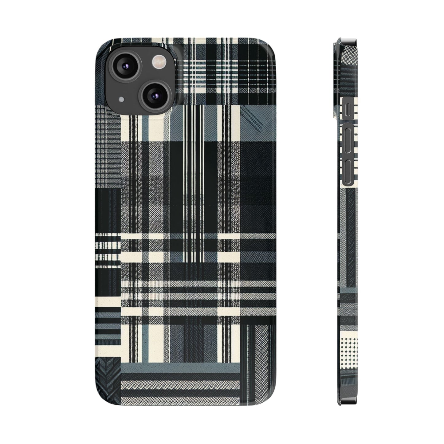 Chic Black and White Slim Phone Case - Stylish Protection for Your Device