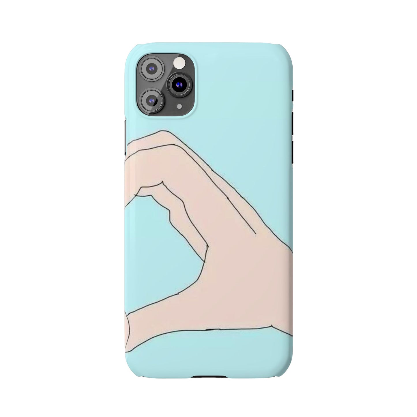 Artistic Heart Gesture Slim Phone Case - Perfect Gift for Loved Ones