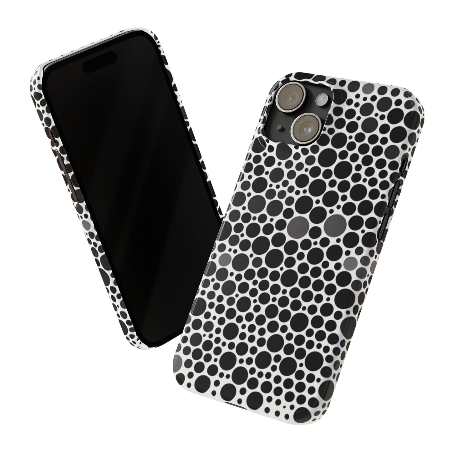 Modern Black Polka Dot Slim Phone Case - Stylish & Protective Cover