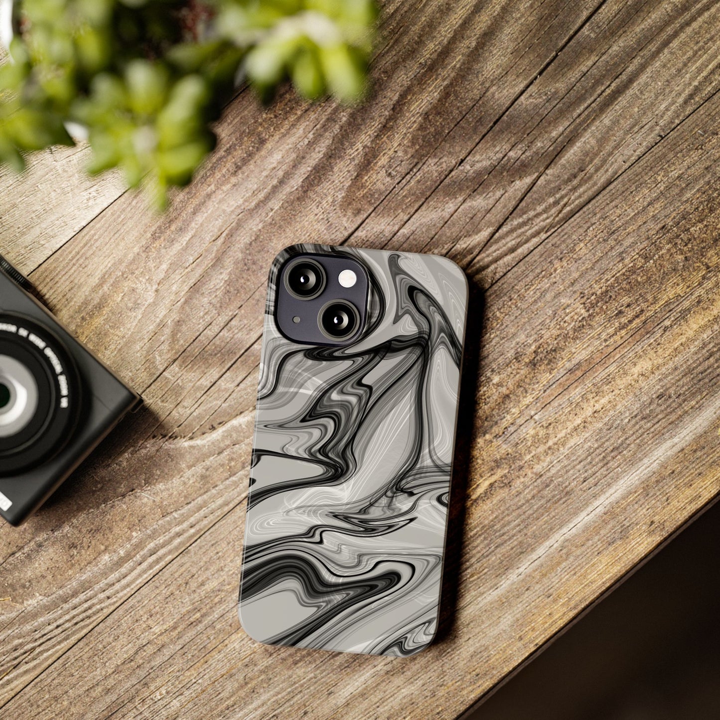 Stylish Black and Gray Abstract Slim Phone Case