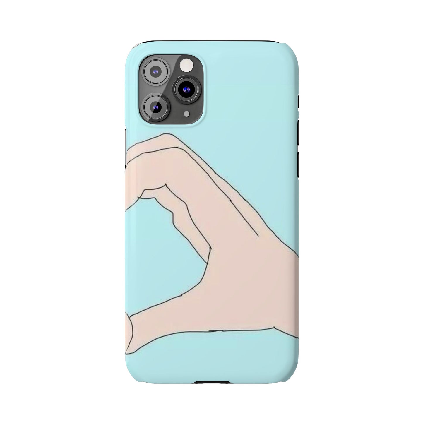 Artistic Heart Gesture Slim Phone Case - Perfect Gift for Loved Ones