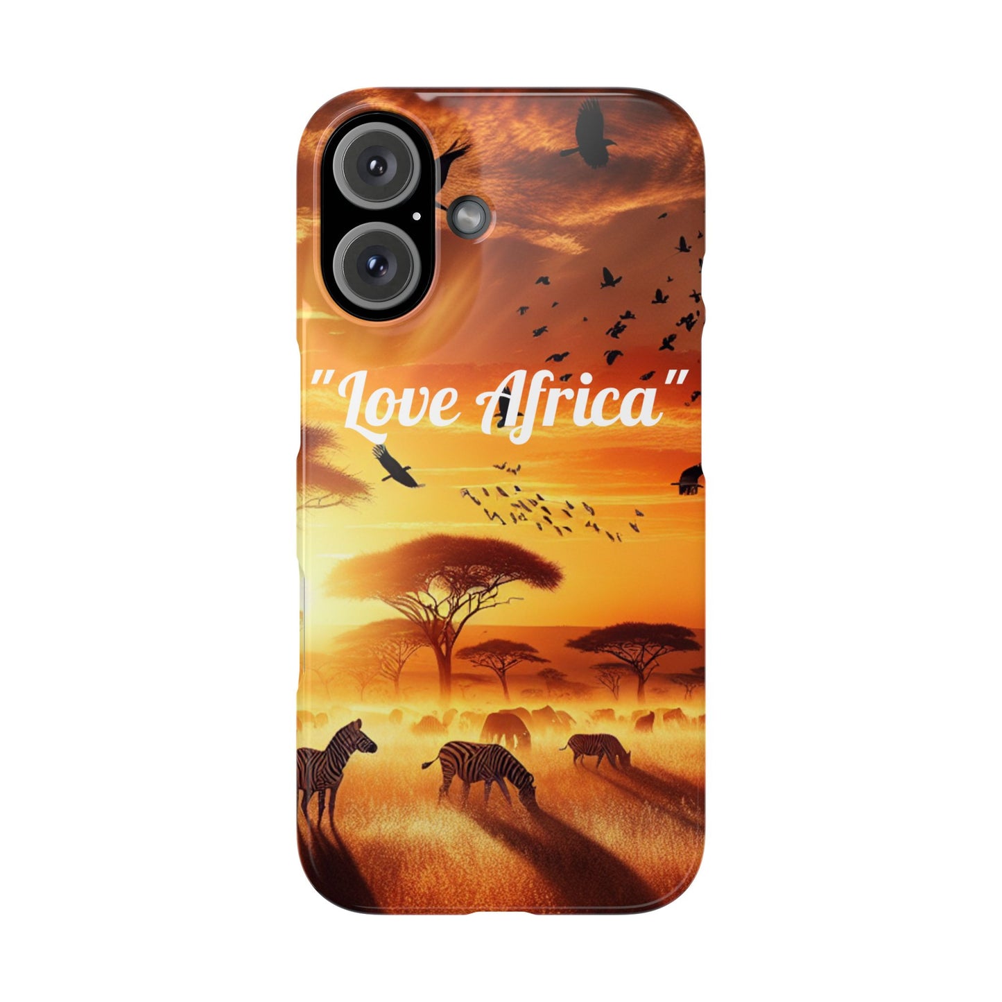 Slim Phone Case - "Love Africa" Sunset Design - Perfect Gift for Nature Lovers