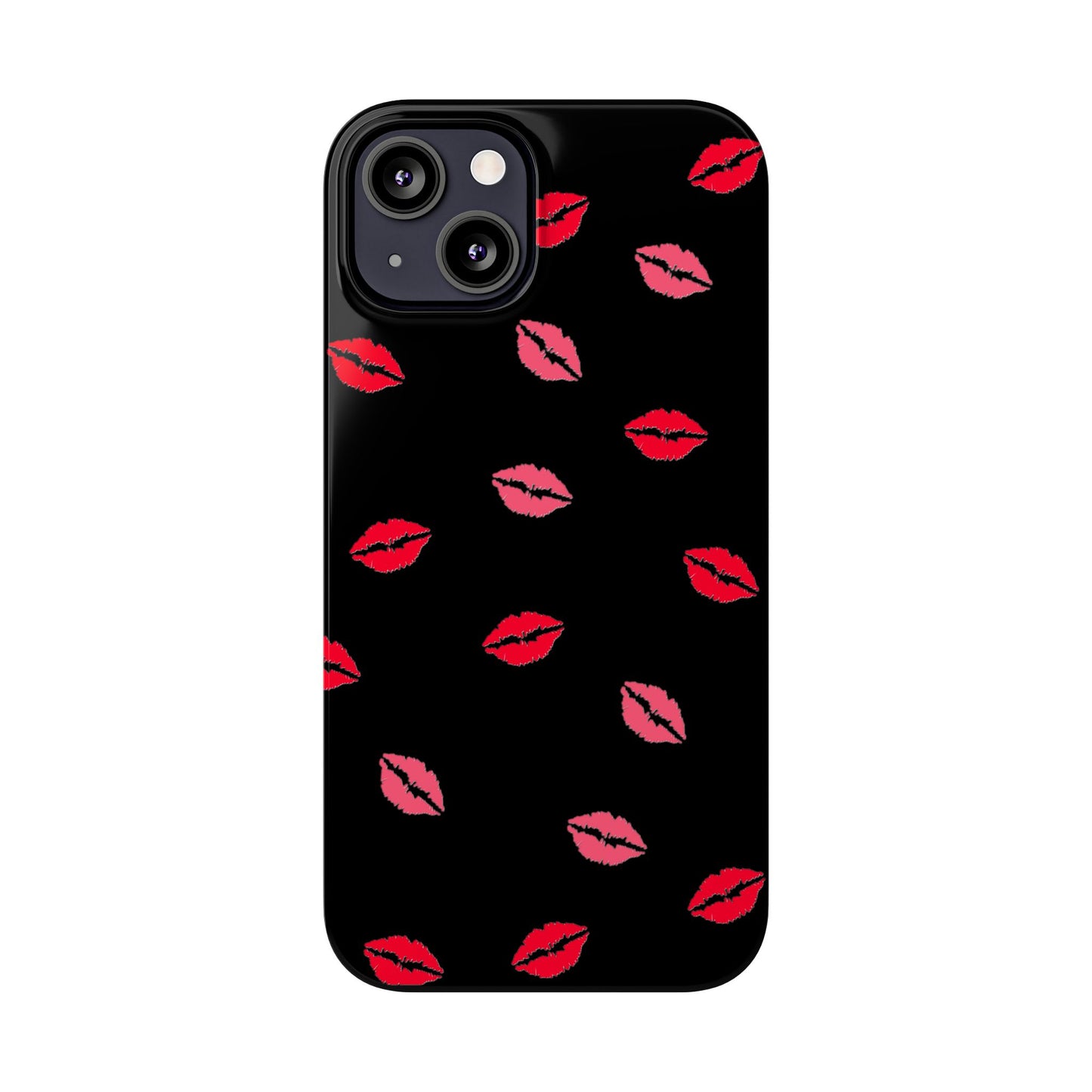 Kiss Mark Slim Phone Case - Chic Lip Print Design for Fashion Lovers