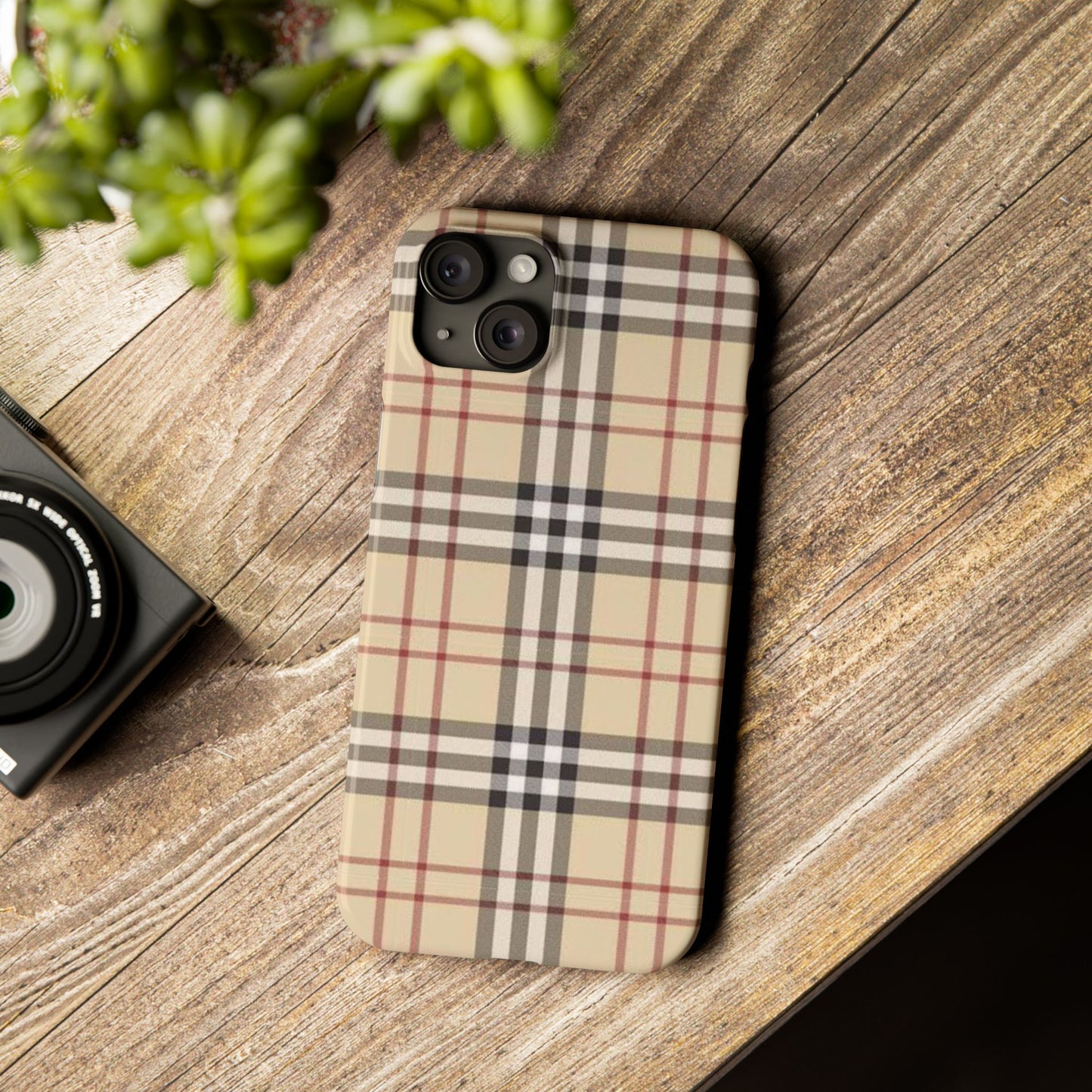 Classic Plaid Slim Phone Case - Stylish and Durable Protective Cover