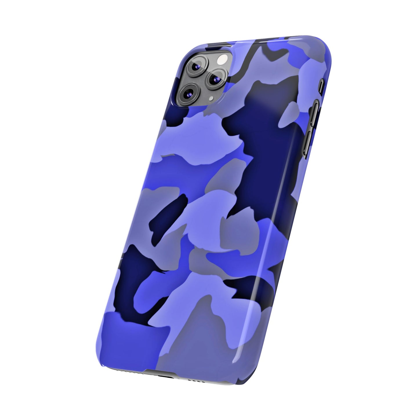 Stylish Slim Phone Case - Blue Abstract Camo Design for Trendsetters