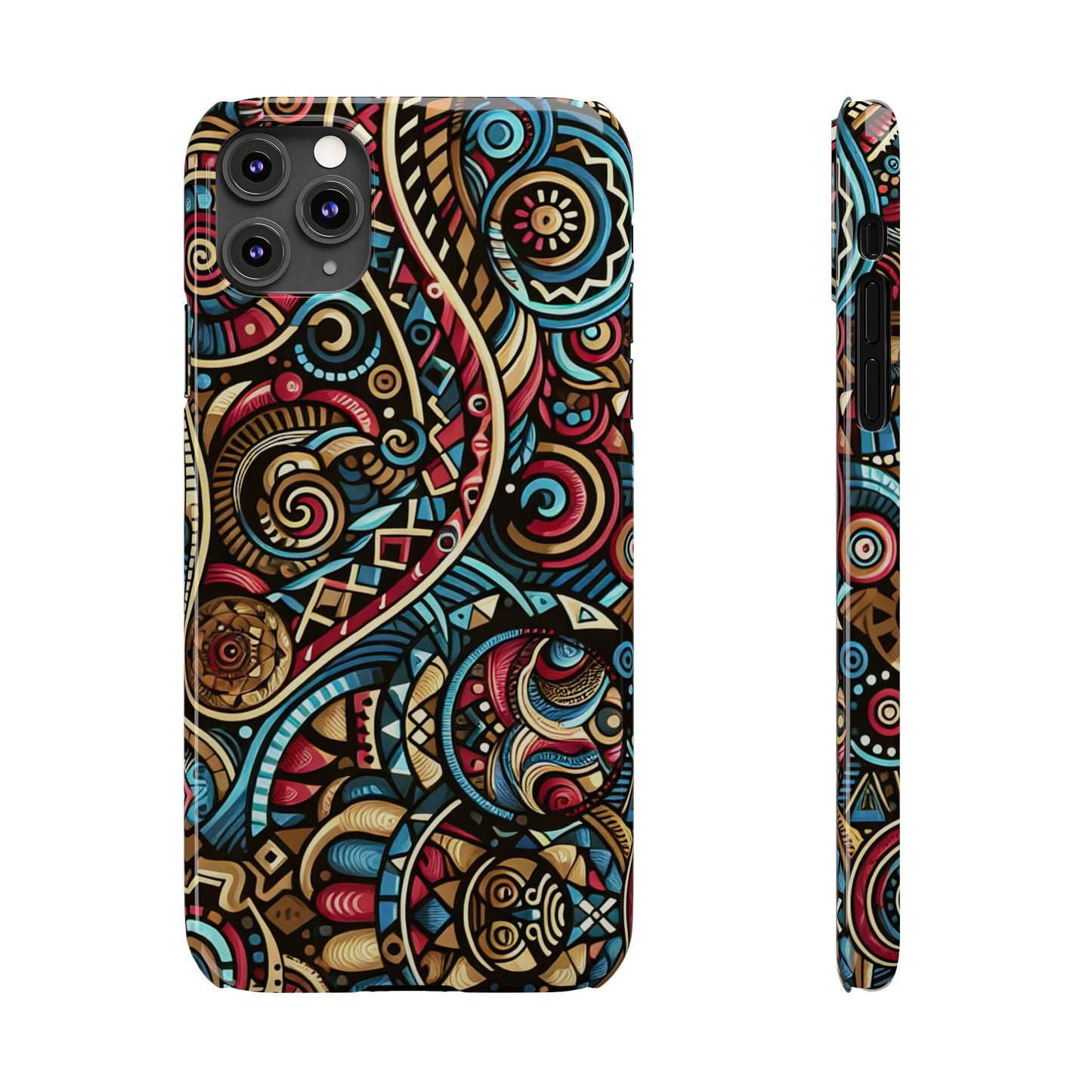 Vibrant Bohemian Slim Phone Case - Artistic Swirl Design