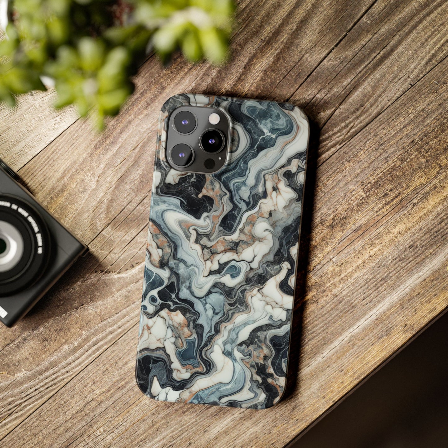 Artistic Marble Slim Phone Case - Elegant Design for Modern Aesthetics