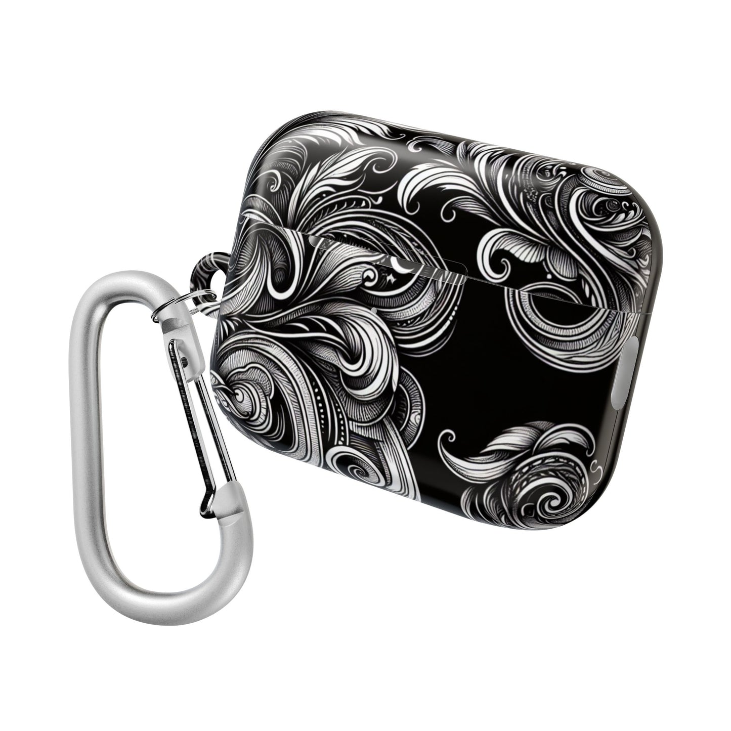 Artistic Black AirPod Case – Stylish Protection with Swirling Pattern