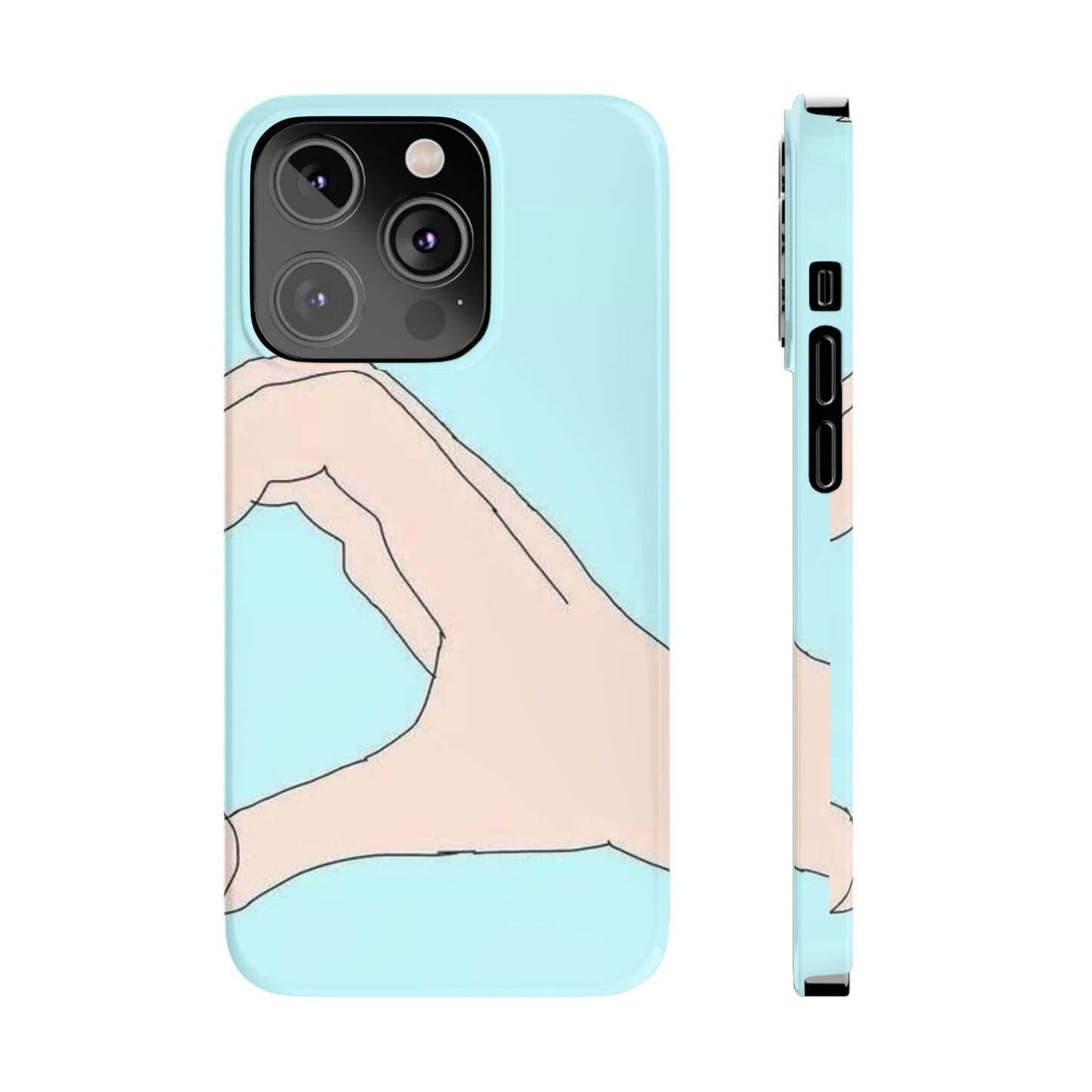 Artistic Heart Gesture Slim Phone Case - Perfect Gift for Loved Ones