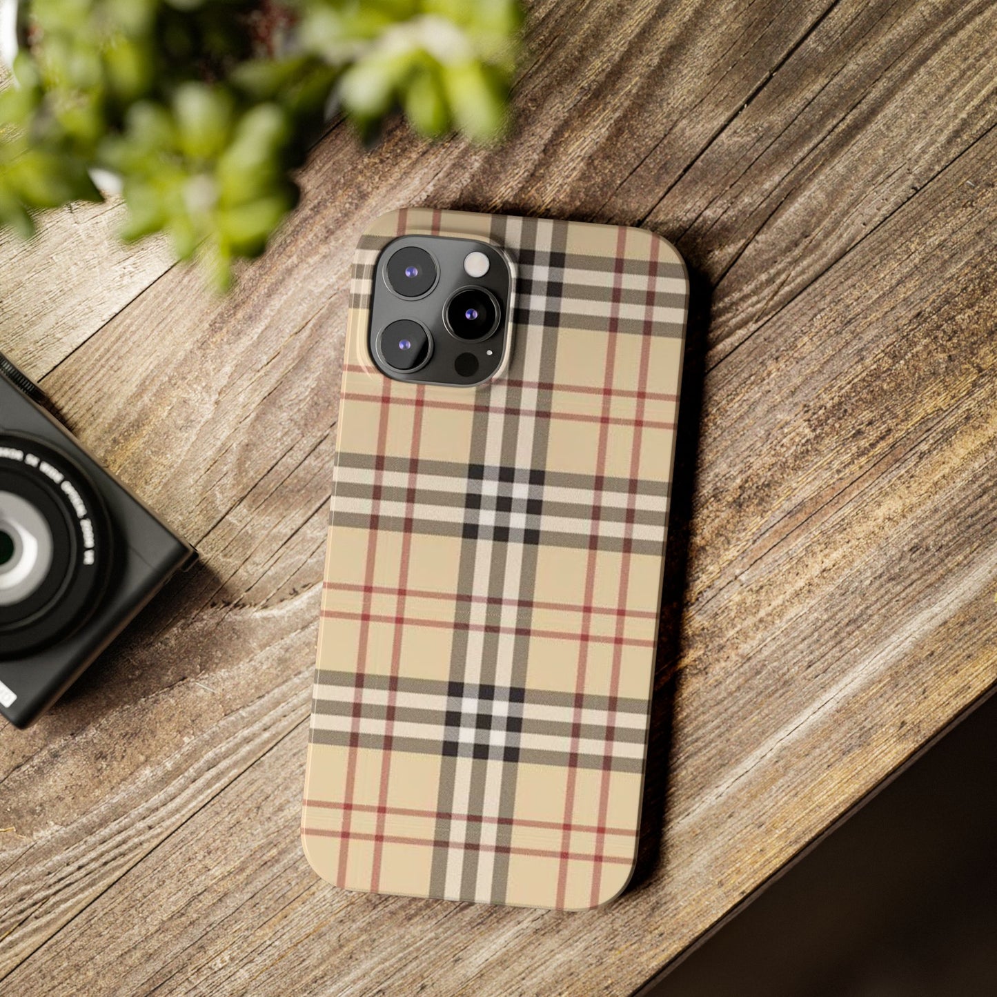 Classic Plaid Slim Phone Case - Stylish and Durable Protective Cover