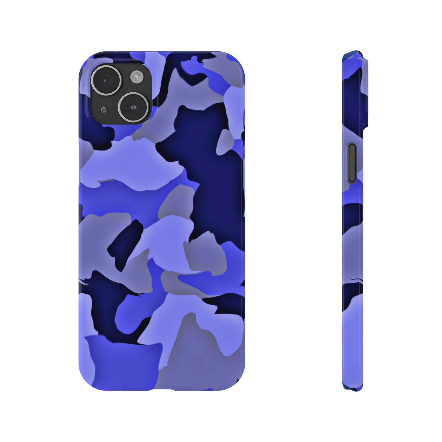 Stylish Slim Phone Case - Blue Abstract Camo Design for Trendsetters