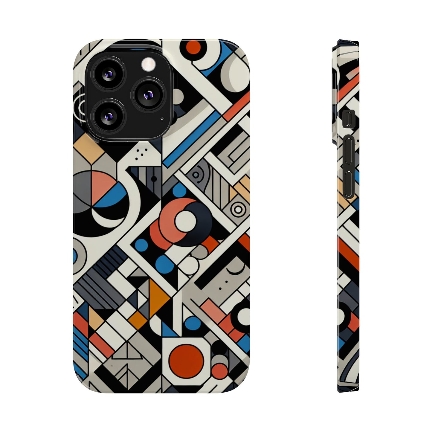 Modern Abstract Slim Phone Case - Colorful Geometric Design