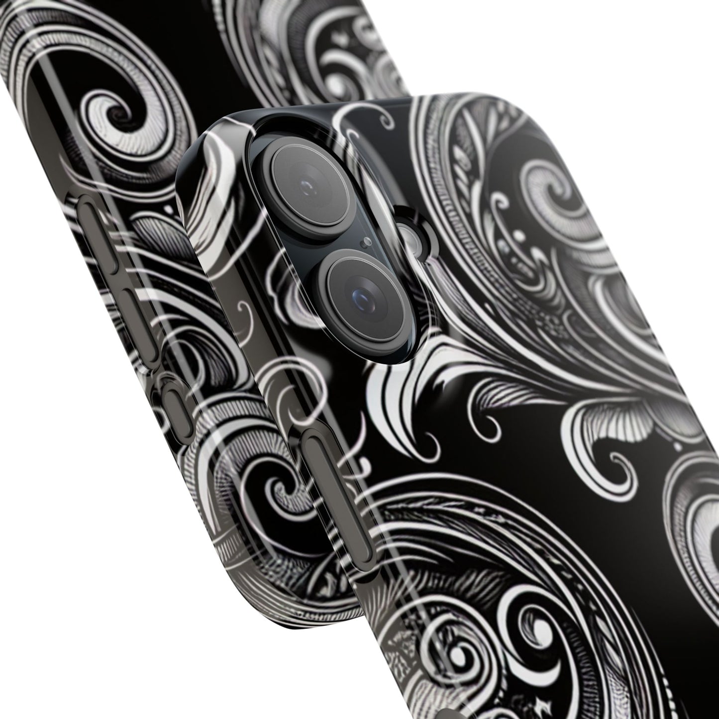 Elegant Black Swirl Slim Phone Case - Artistic Design for All Occasions