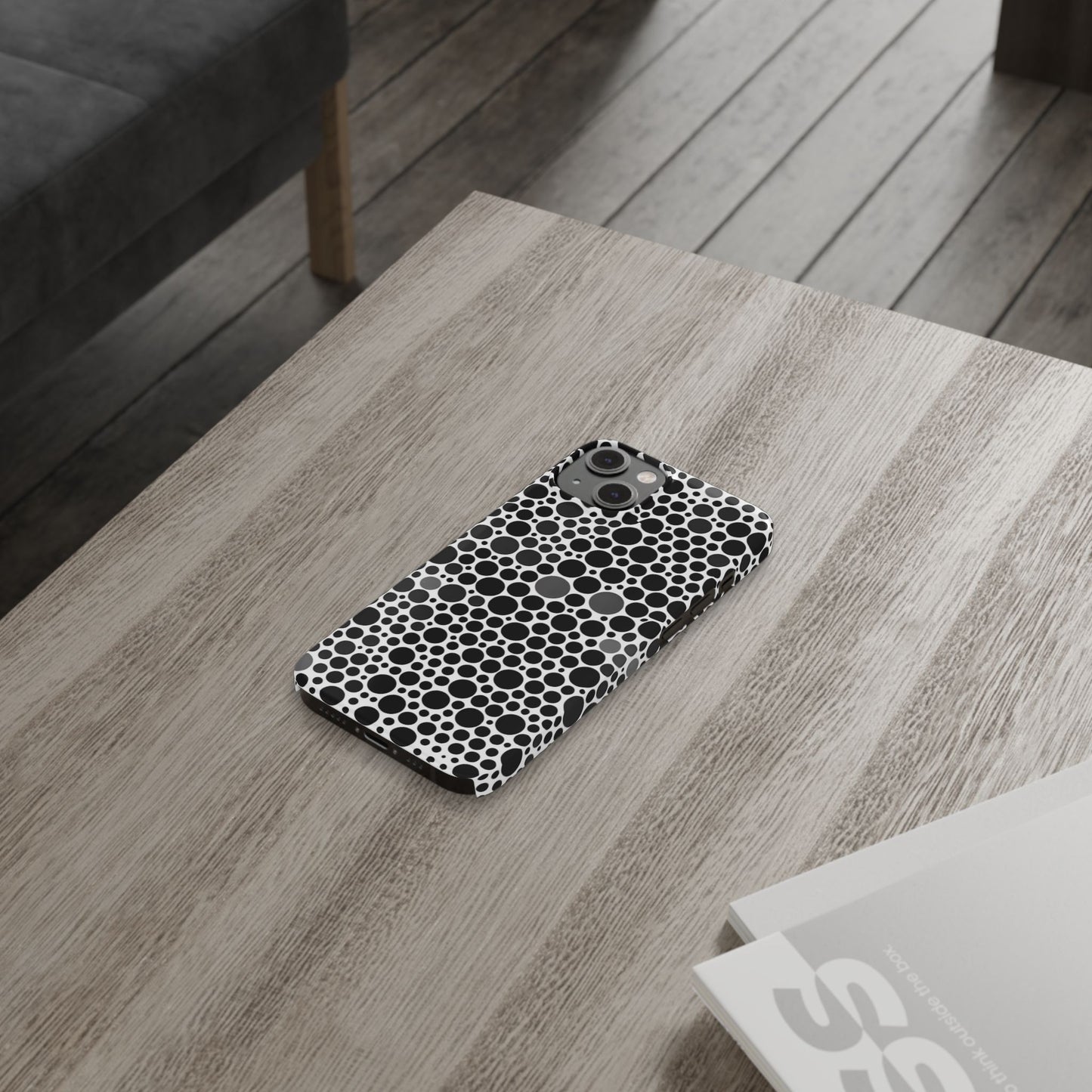 Modern Black Polka Dot Slim Phone Case - Stylish & Protective Cover