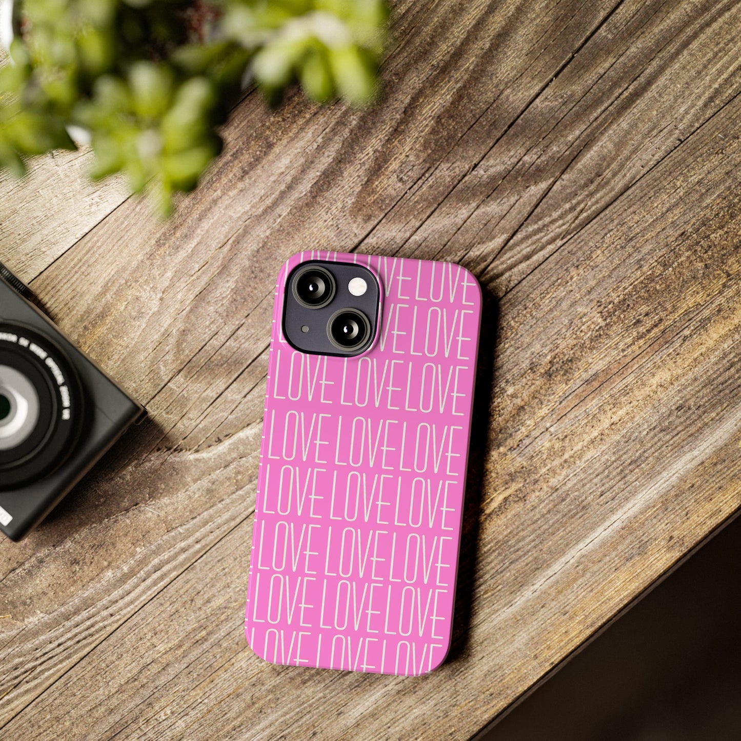 Pink Love Slim Phone Case - Perfect Gift for Valentine's Day, Anniversaries, and Loving Moments