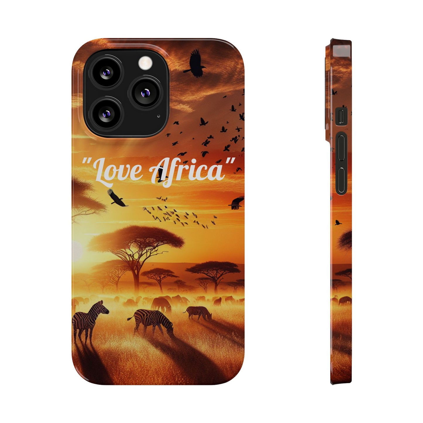 Slim Phone Case - "Love Africa" Sunset Design - Perfect Gift for Nature Lovers