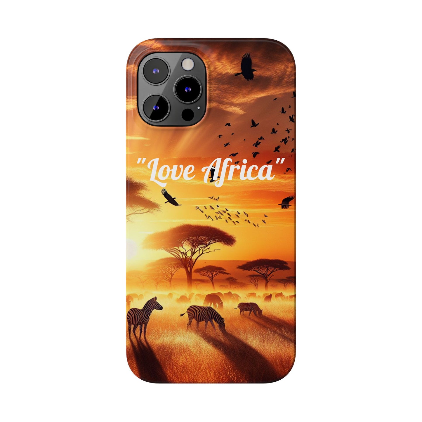 Slim Phone Case - "Love Africa" Sunset Design - Perfect Gift for Nature Lovers