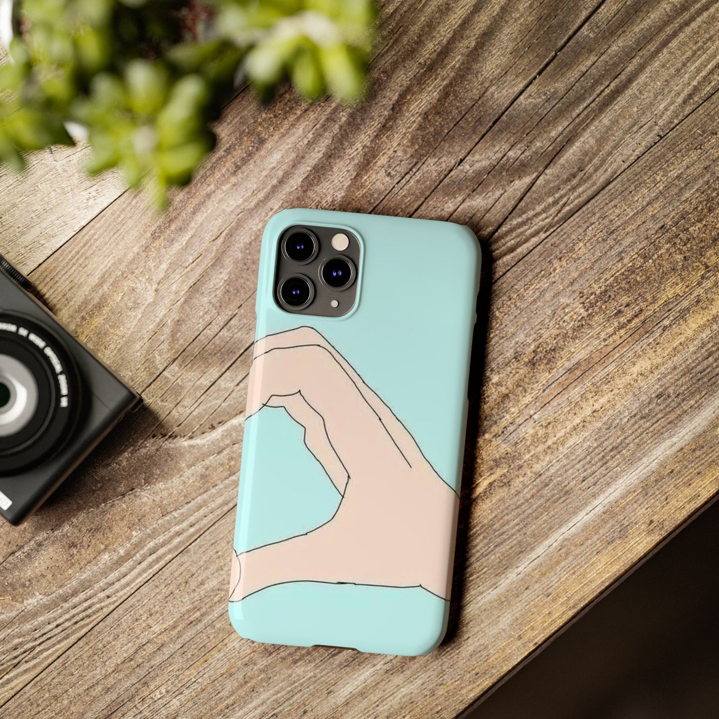 Artistic Heart Gesture Slim Phone Case - Perfect Gift for Loved Ones