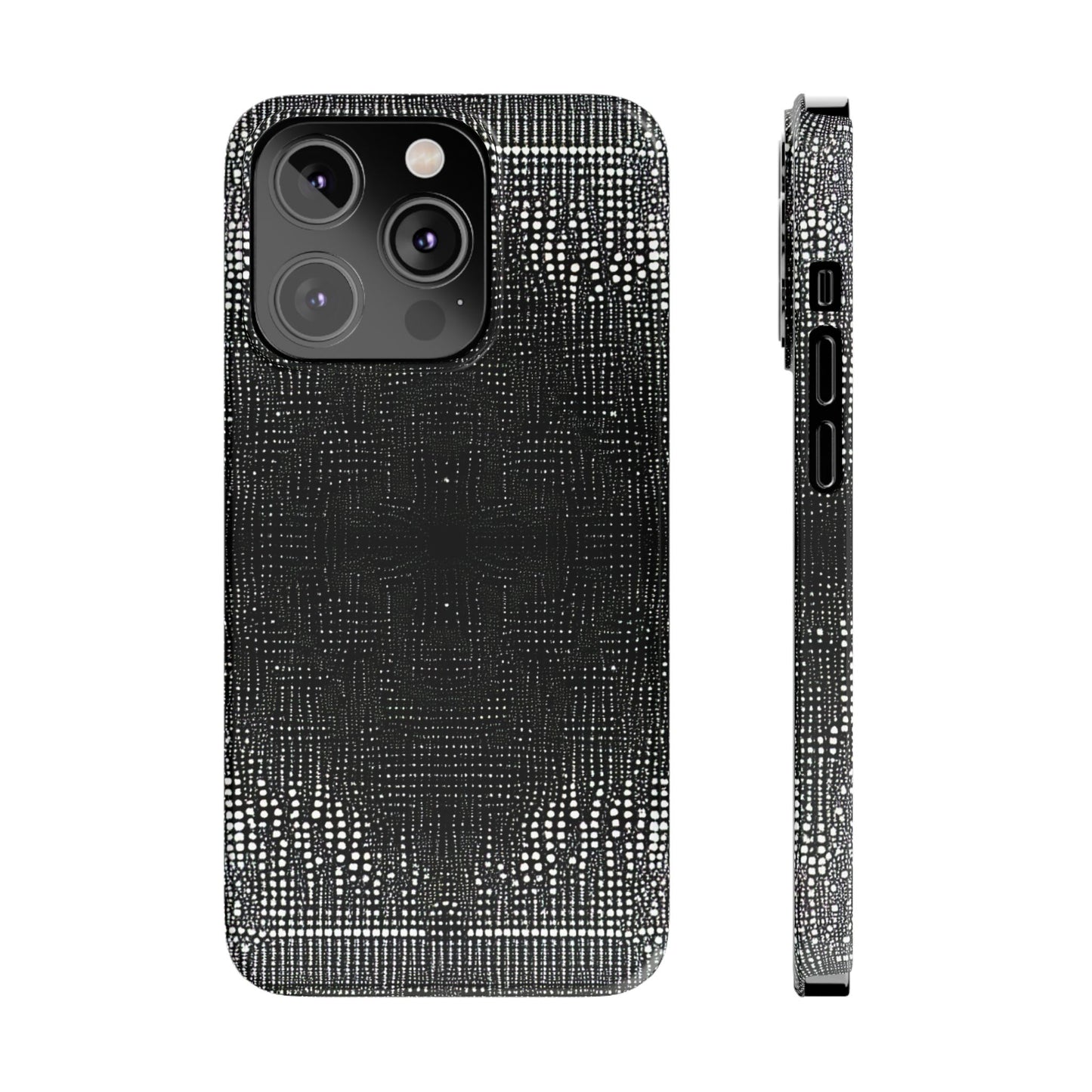 Glamorous Black Diamond Pattern Slim Phone Case