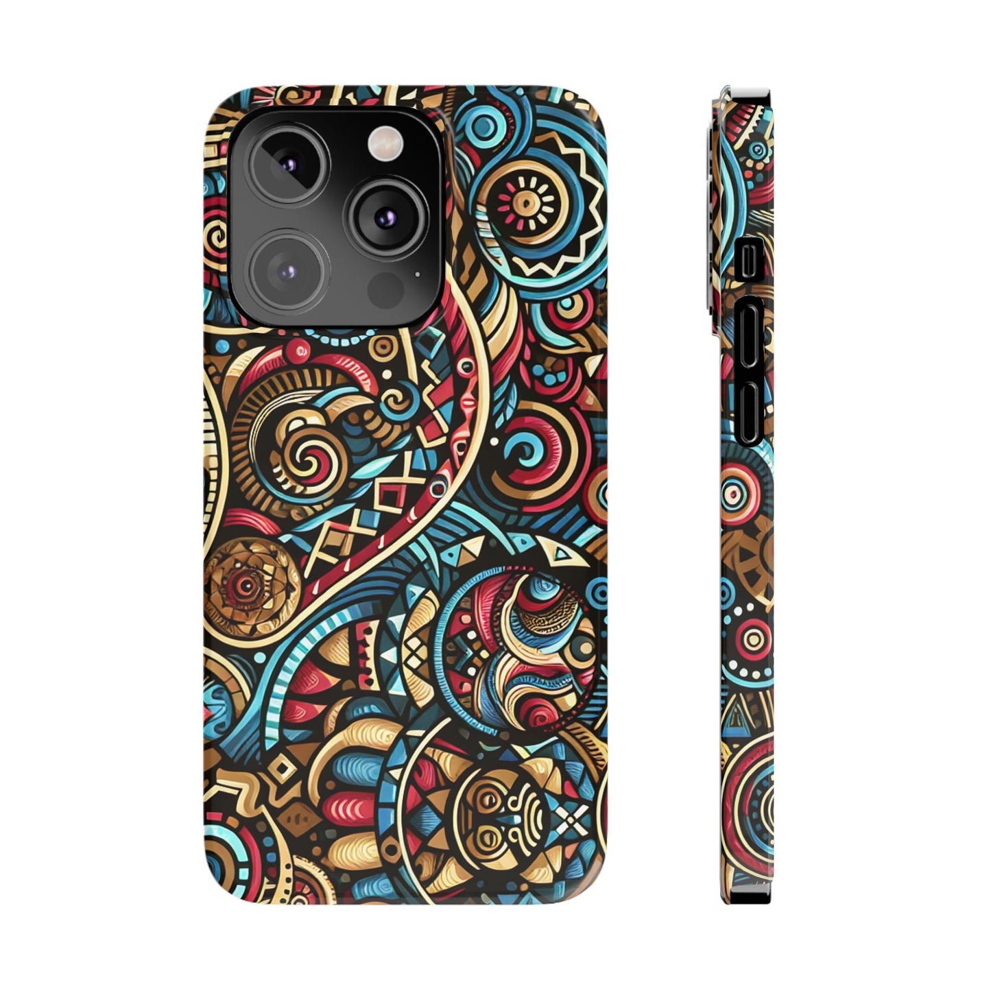 Vibrant Bohemian Slim Phone Case - Artistic Swirl Design