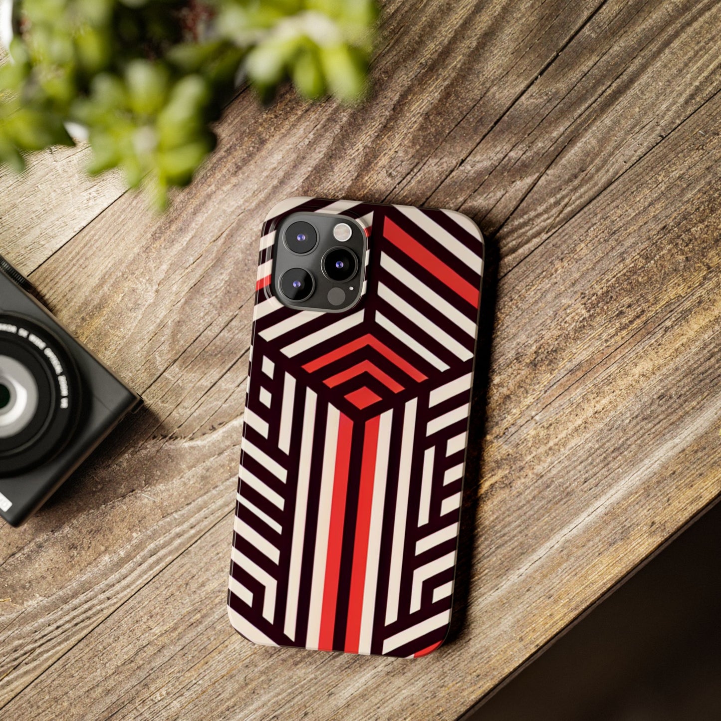 Geometric Slim Phone Case - Modern Abstract Design for Minimalist Style